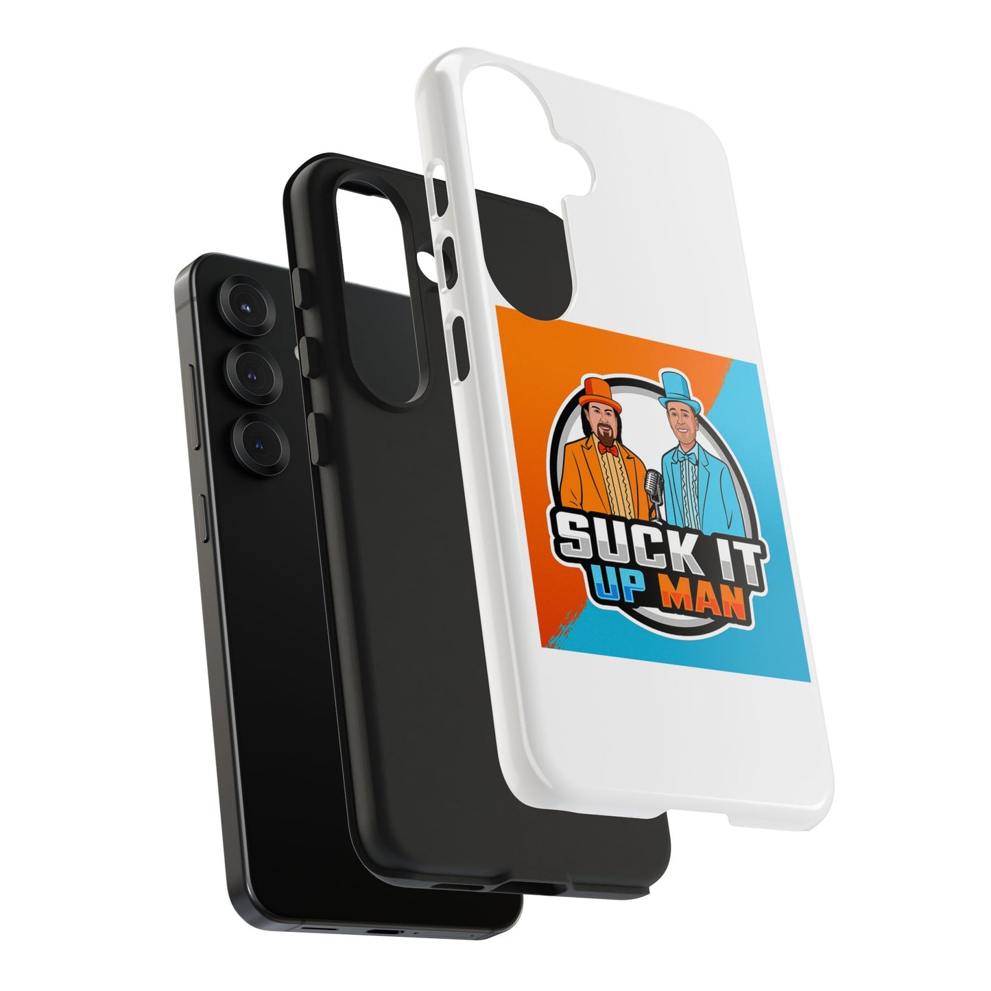 Colorful Tough Phone Case with 'Suck It Up Man' Design