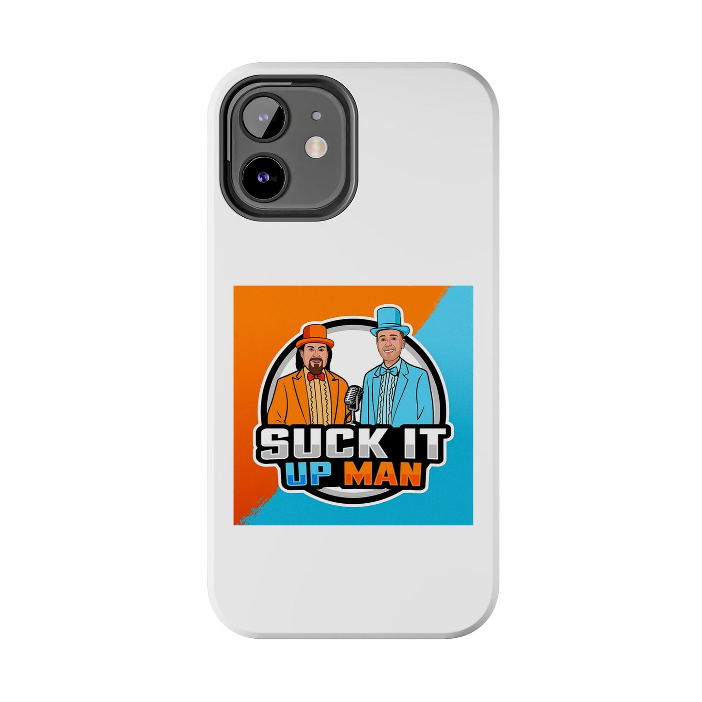 Colorful Tough Phone Case with 'Suck It Up Man' Design