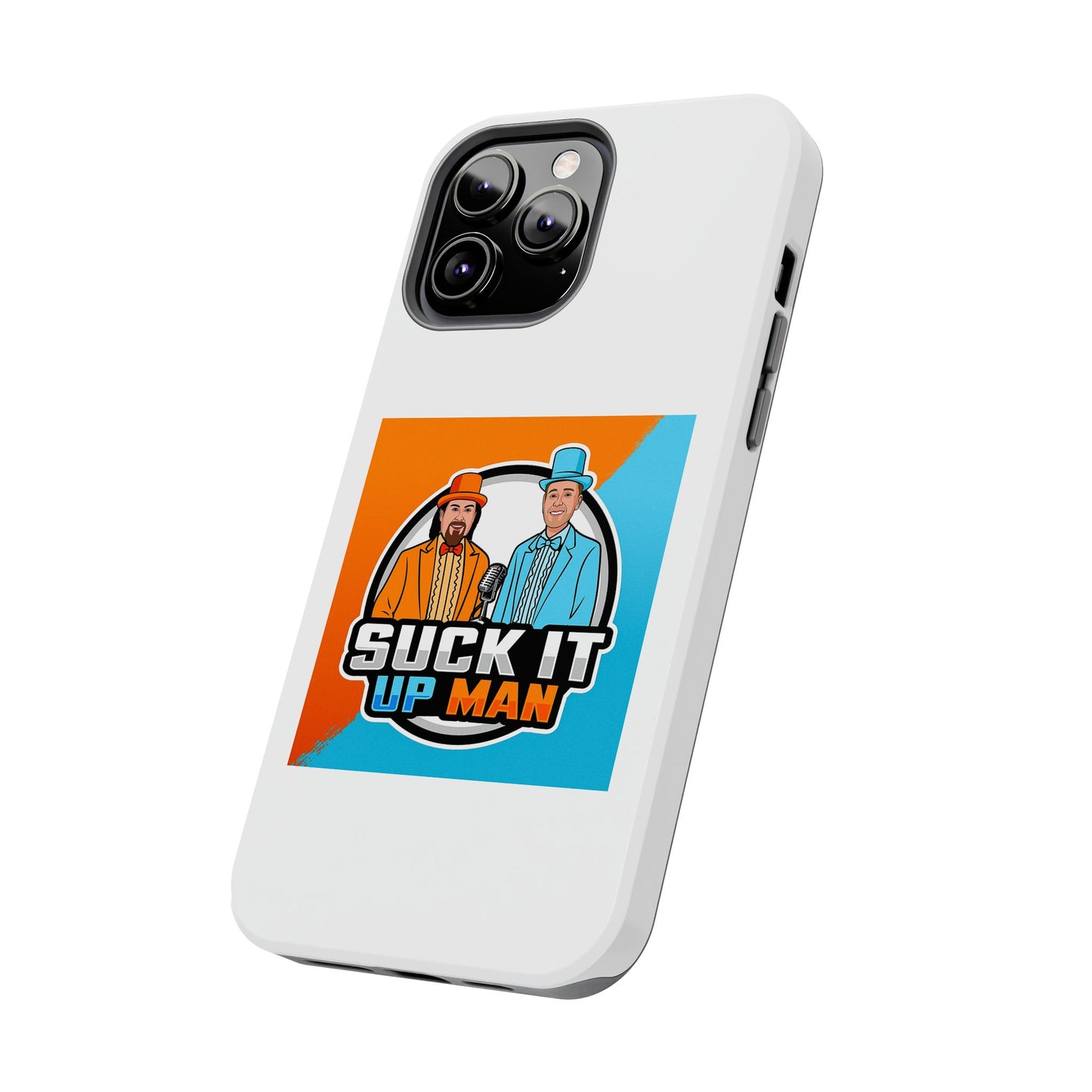 Colorful Tough Phone Case with 'Suck It Up Man' Design