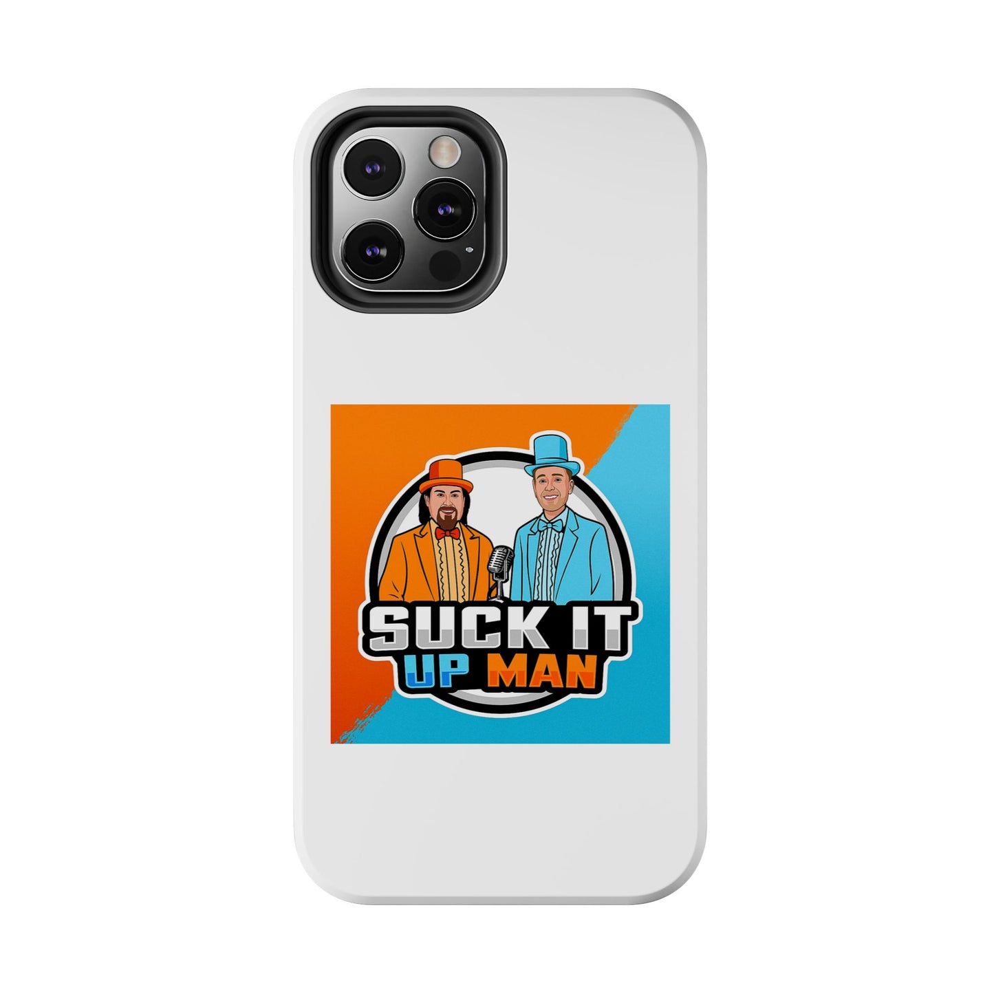 Colorful Tough Phone Case with 'Suck It Up Man' Design