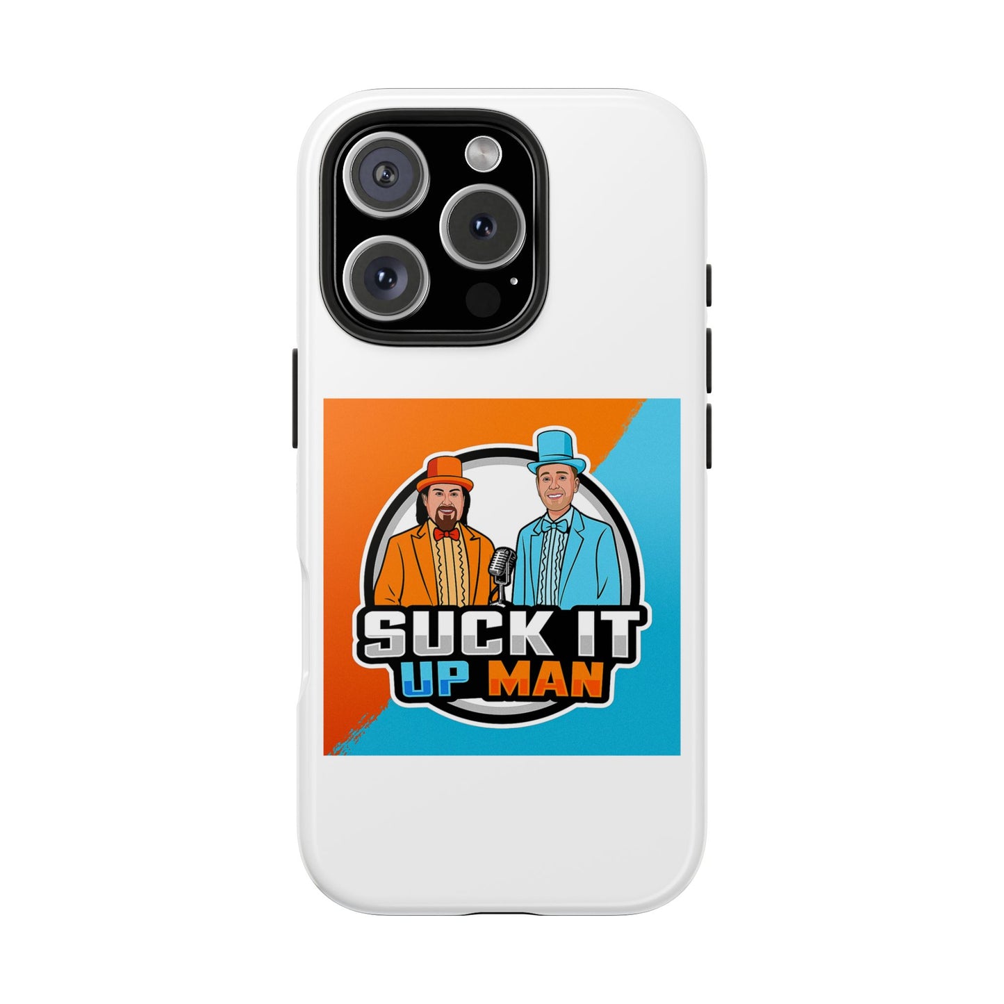 Colorful Tough Phone Case with 'Suck It Up Man' Design