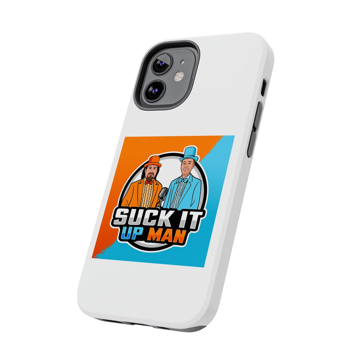 Colorful Tough Phone Case with 'Suck It Up Man' Design