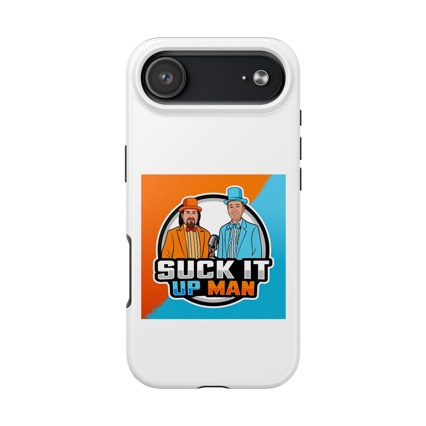 Colorful Tough Phone Case with 'Suck It Up Man' Design