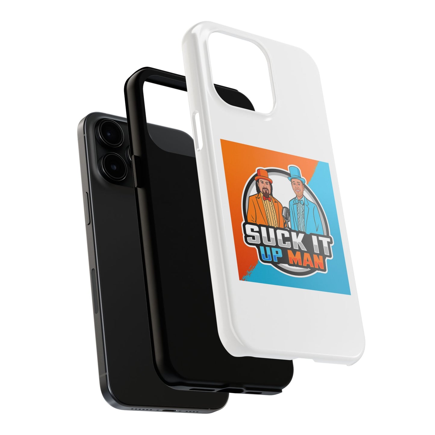 Colorful Tough Phone Case with 'Suck It Up Man' Design