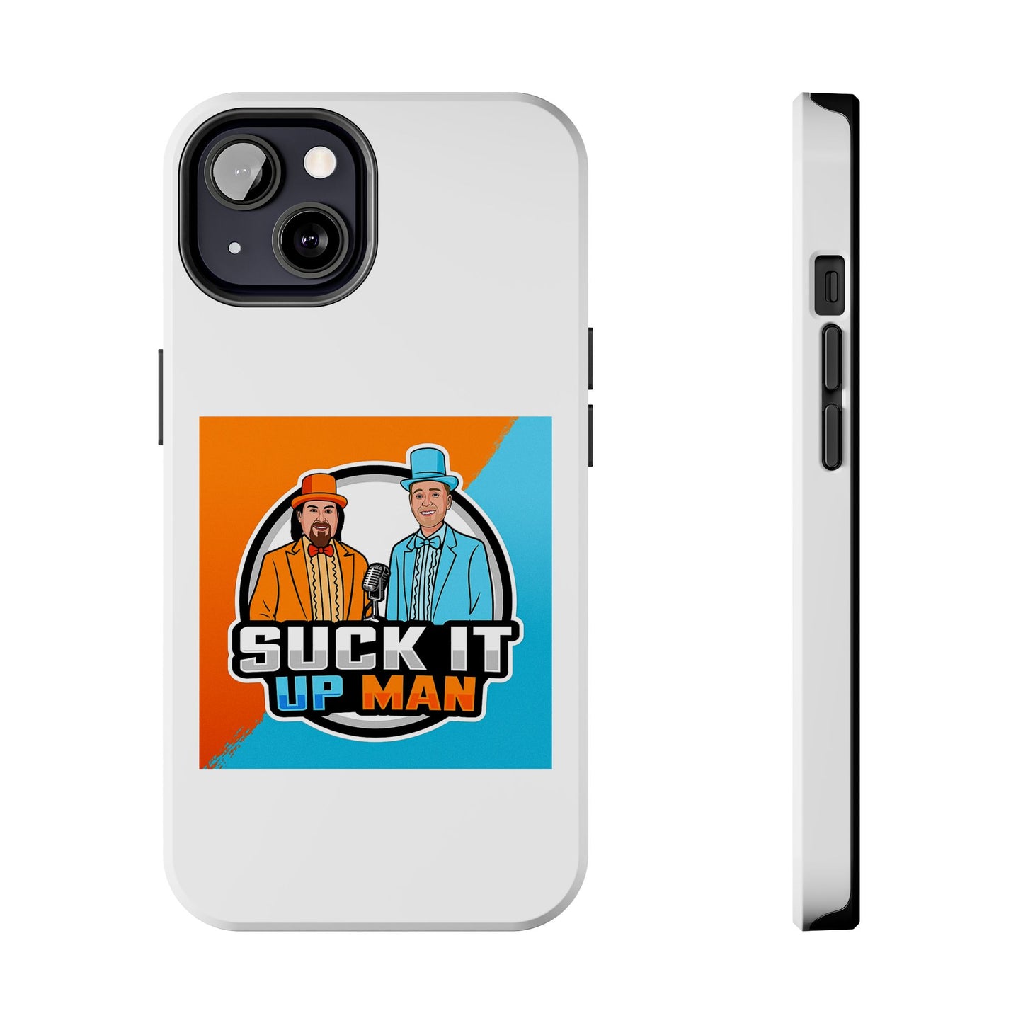 Colorful Tough Phone Case with 'Suck It Up Man' Design