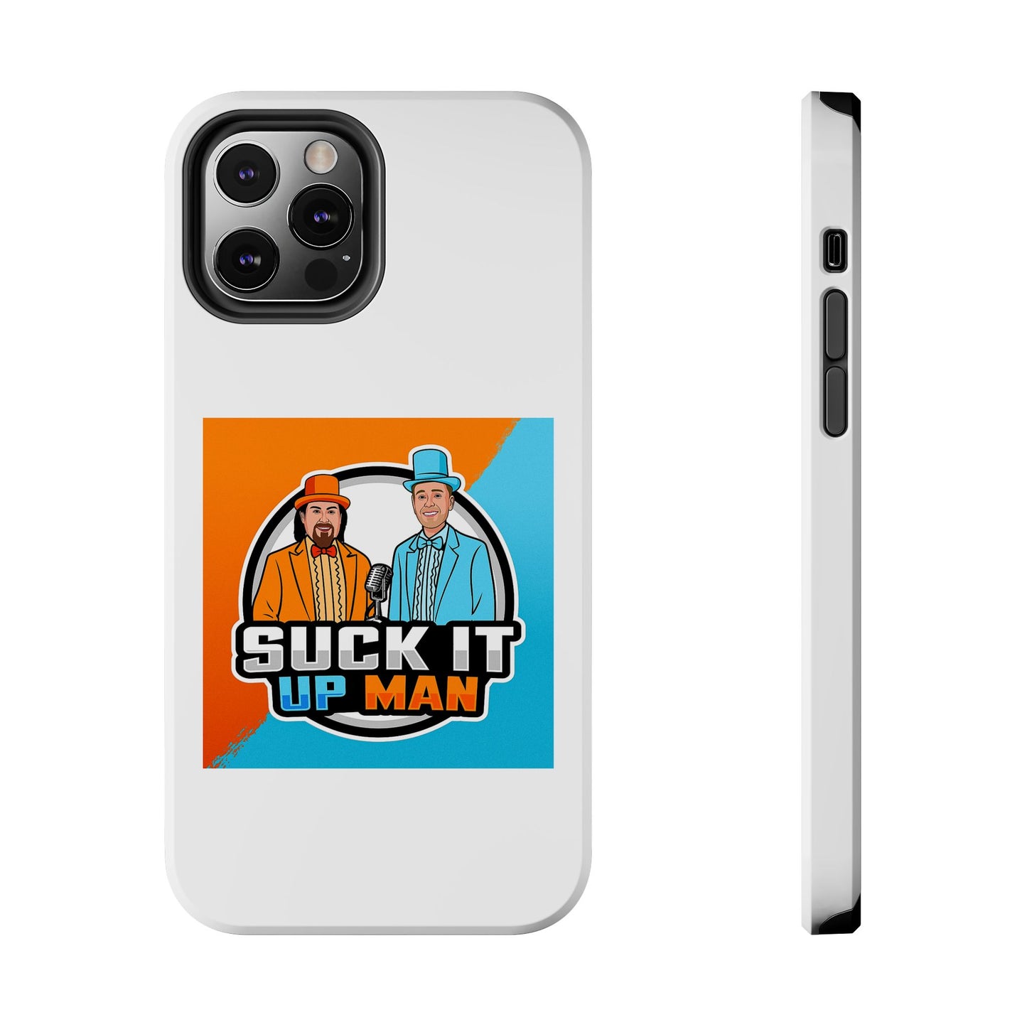 Colorful Tough Phone Case with 'Suck It Up Man' Design
