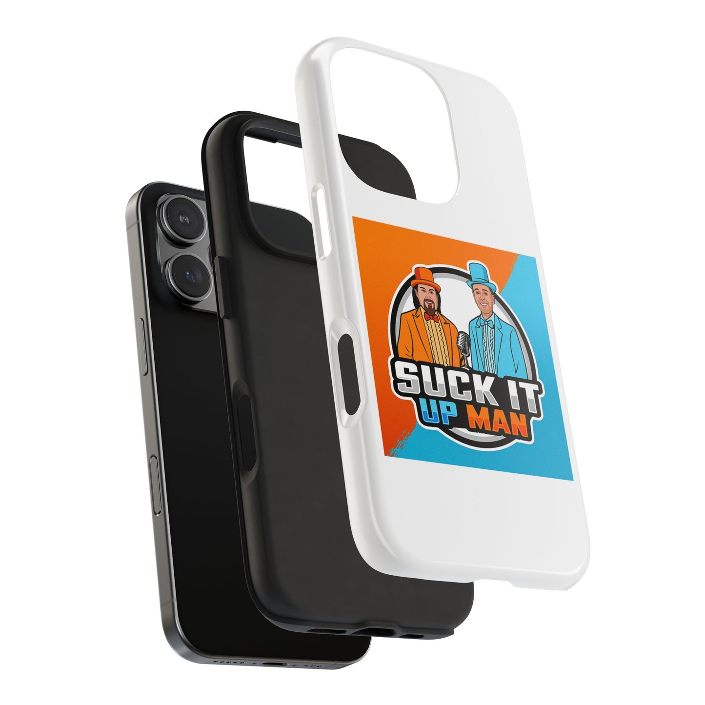 Colorful Tough Phone Case with 'Suck It Up Man' Design