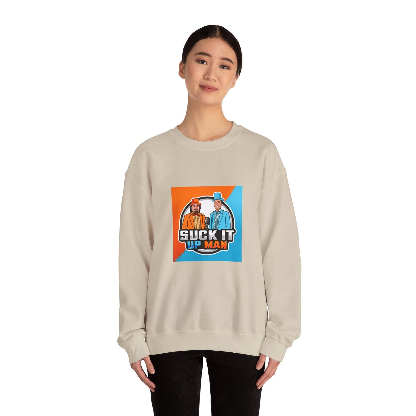 Suck It Up Man Crewneck Sweatshirt for Fun-Loving Friends