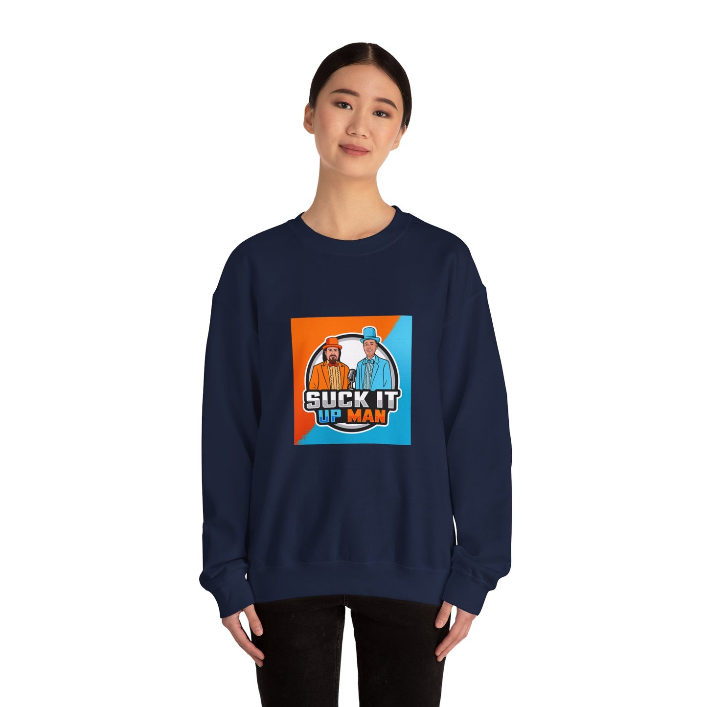 Suck It Up Man Crewneck Sweatshirt for Fun-Loving Friends