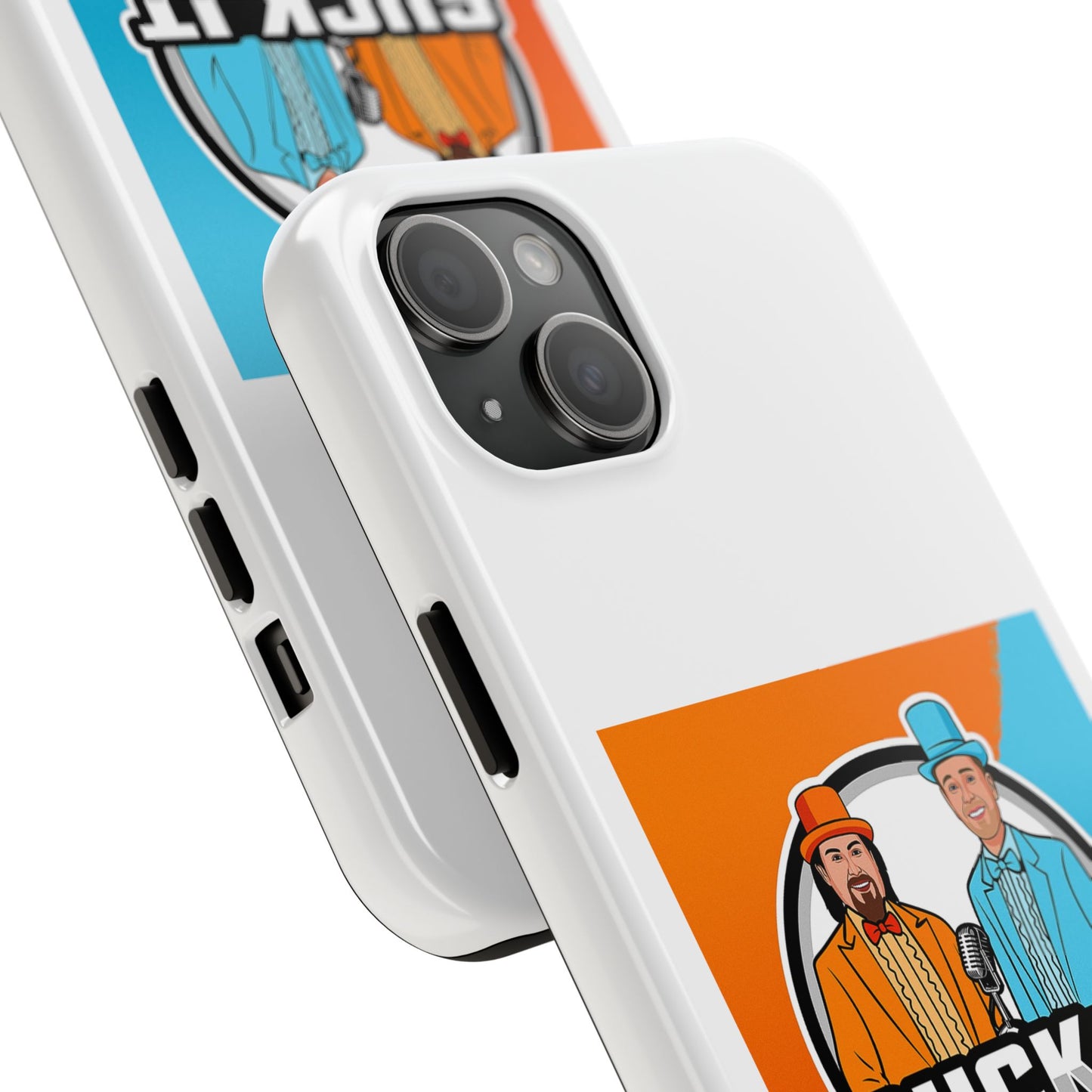 Colorful Tough Phone Case with 'Suck It Up Man' Design