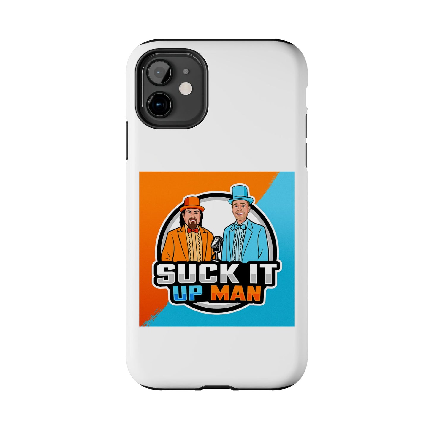 Colorful Tough Phone Case with 'Suck It Up Man' Design