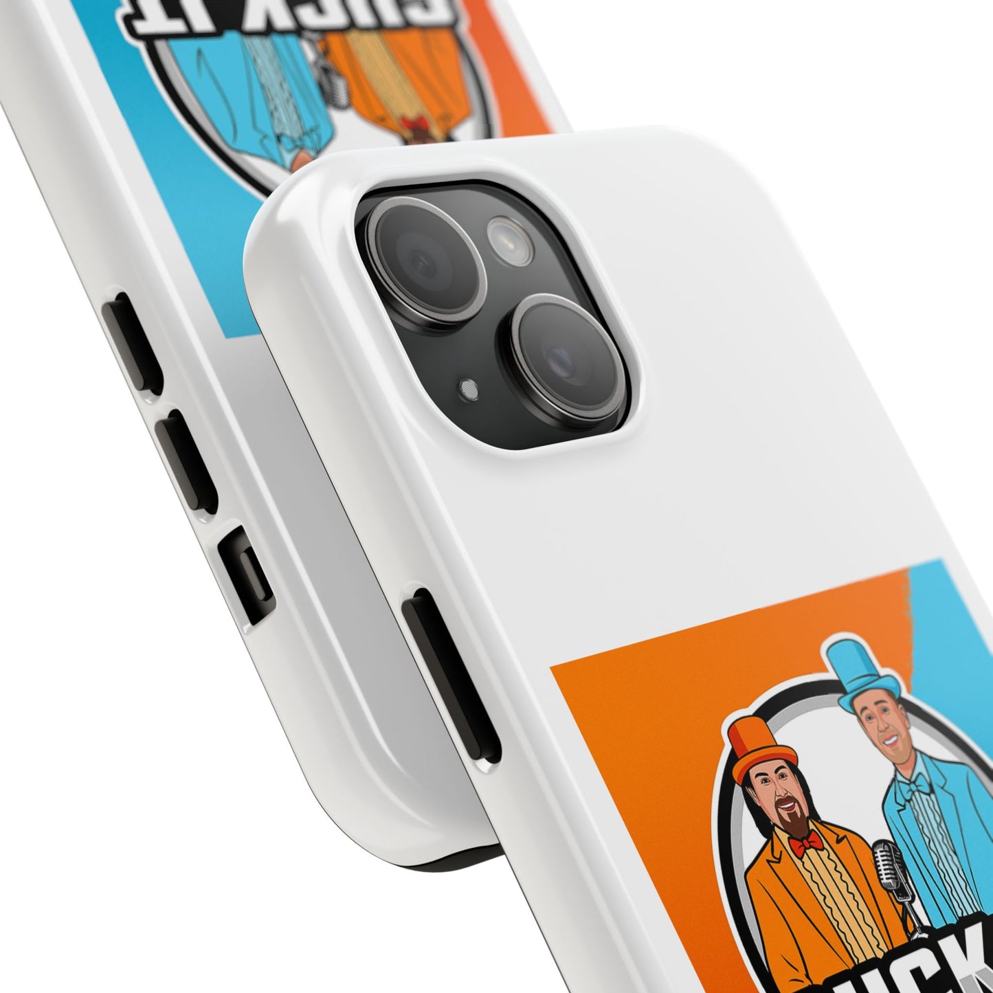 Colorful Tough Phone Case with 'Suck It Up Man' Design