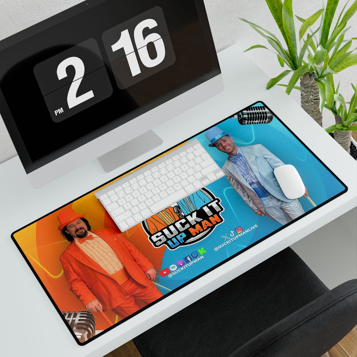 Suck It Up Man Desk Mat - Fun Office Accessory for Artists and Creatives