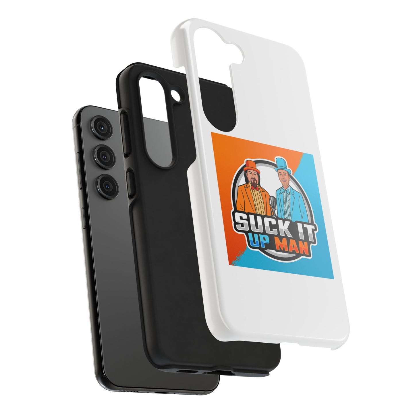 Colorful Tough Phone Case with 'Suck It Up Man' Design