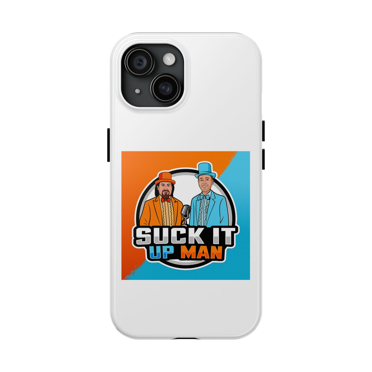 Colorful Tough Phone Case with 'Suck It Up Man' Design
