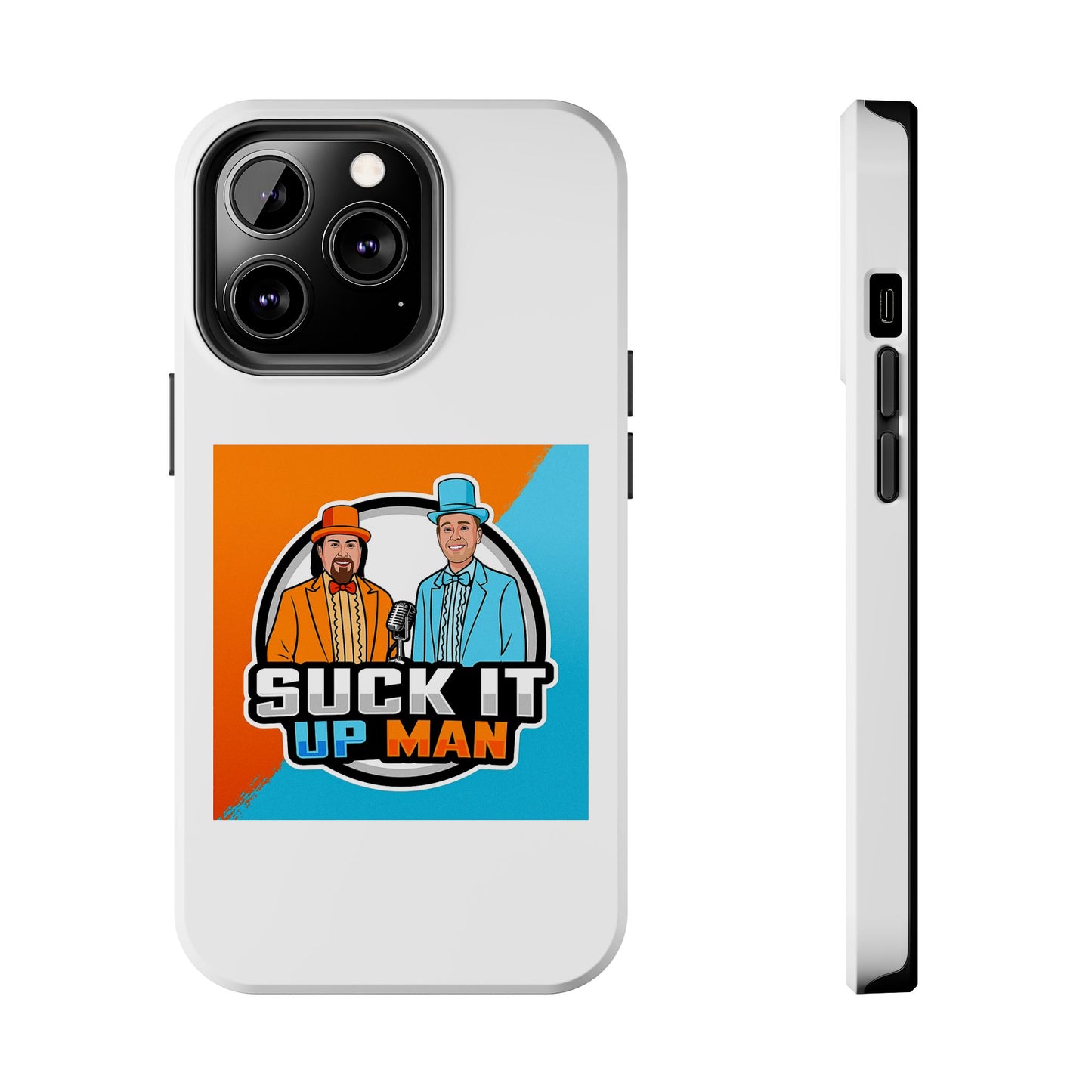 Colorful Tough Phone Case with 'Suck It Up Man' Design