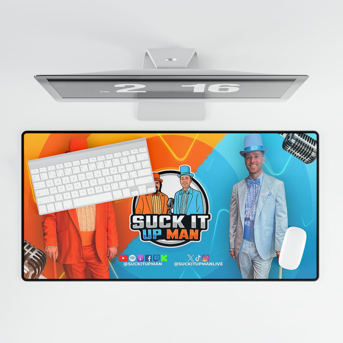Suck It Up Man Desk Mat - Fun Office Accessory for Artists and Creatives