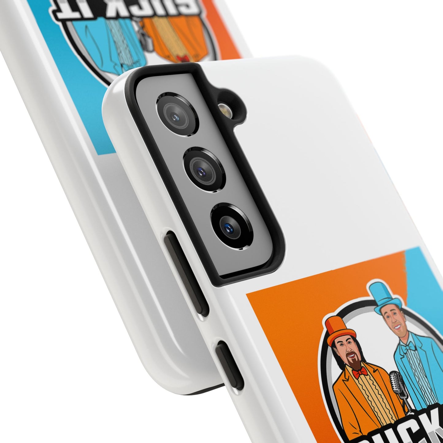 Colorful Tough Phone Case with 'Suck It Up Man' Design