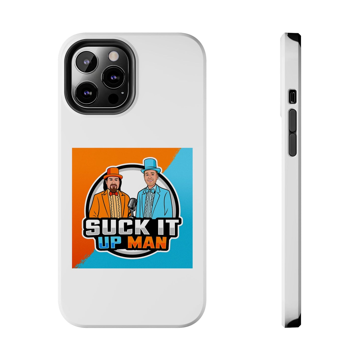 Colorful Tough Phone Case with 'Suck It Up Man' Design