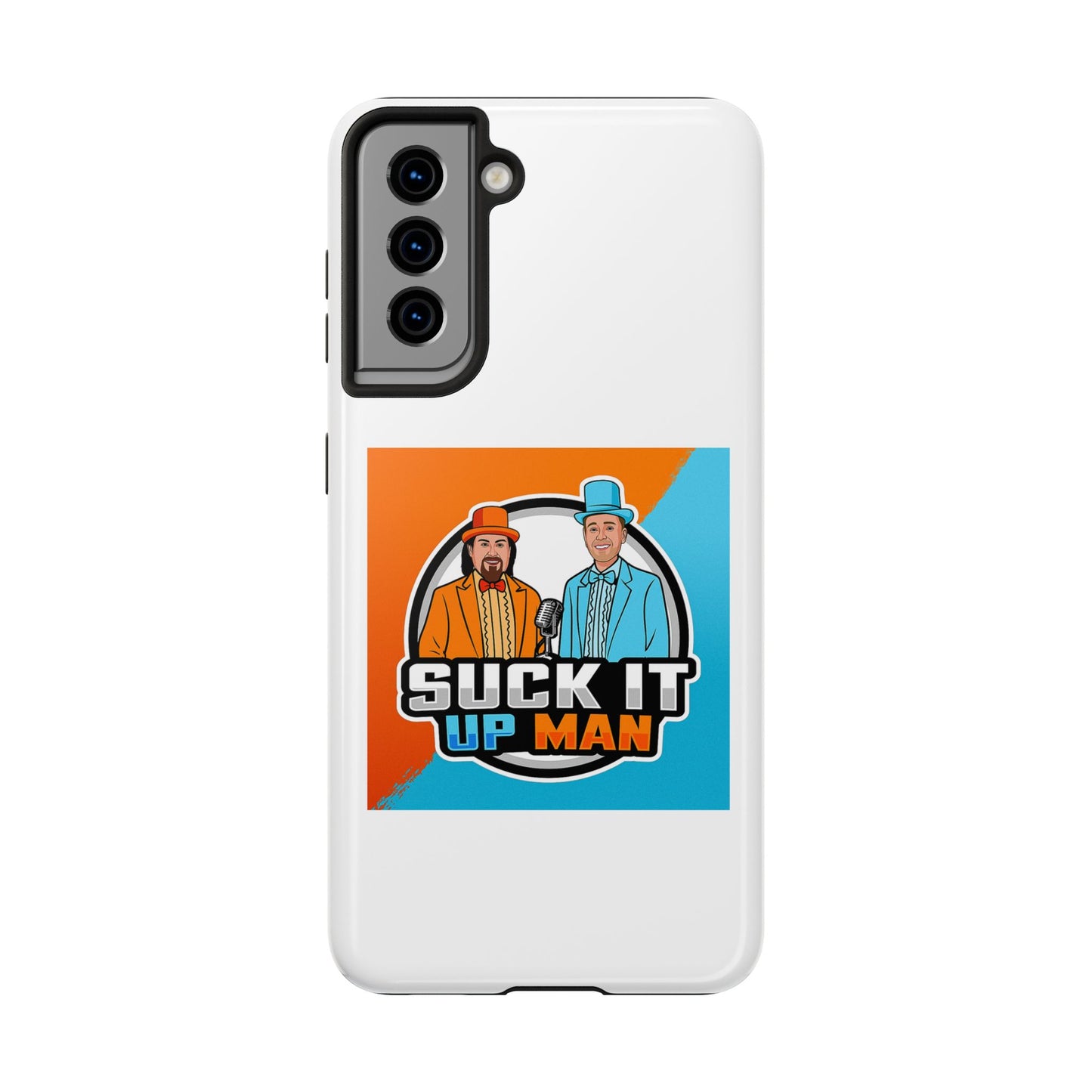 Colorful Tough Phone Case with 'Suck It Up Man' Design