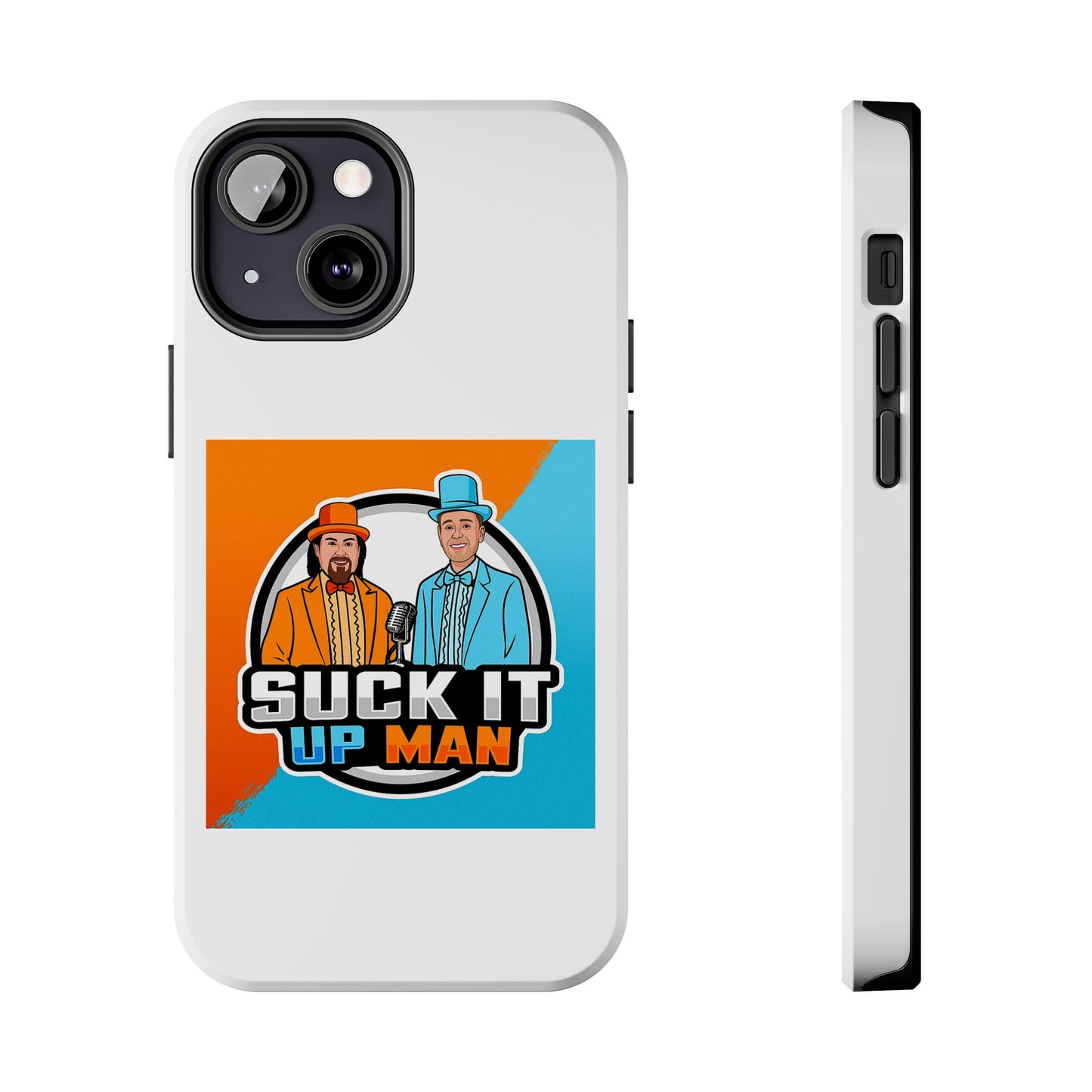 Colorful Tough Phone Case with 'Suck It Up Man' Design