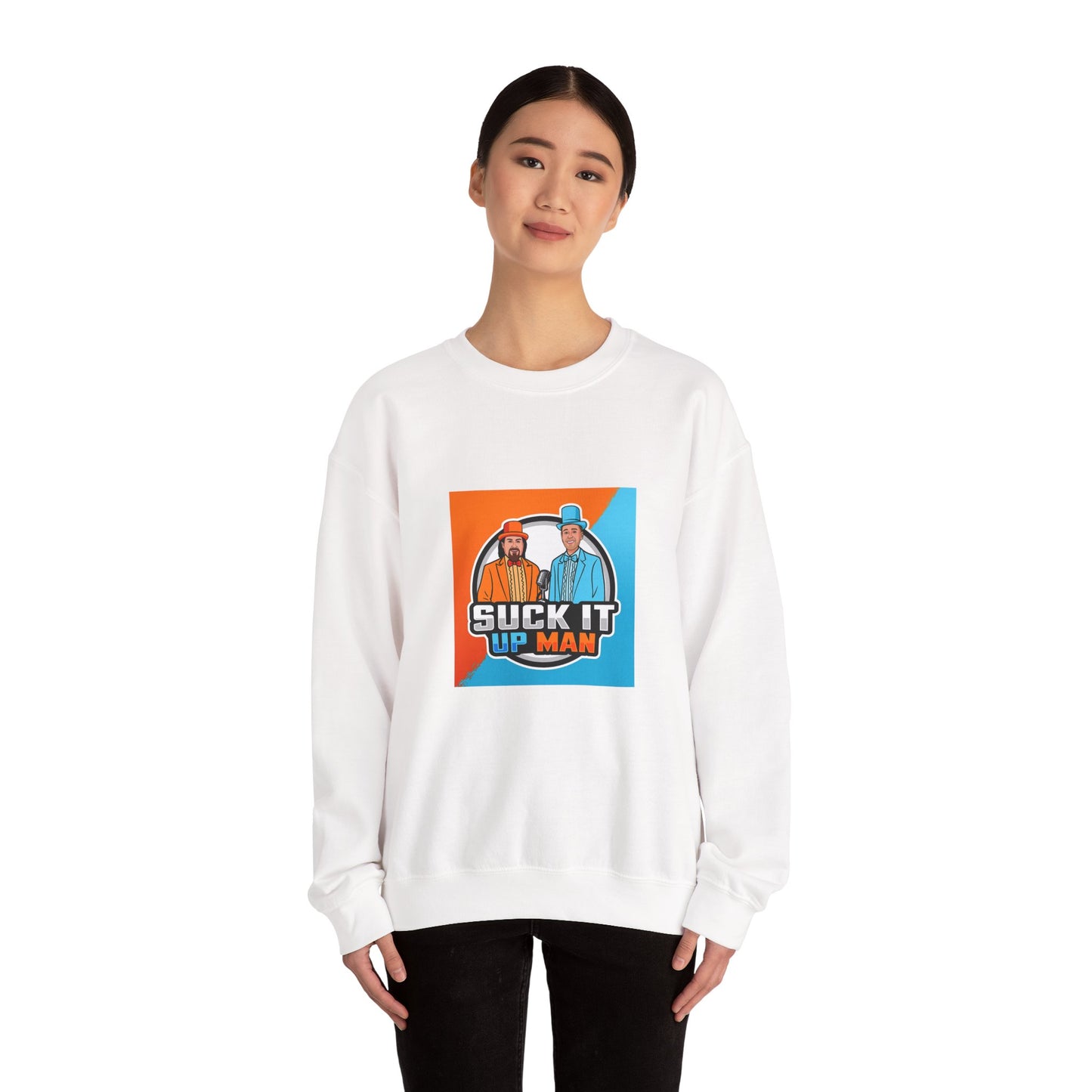 Suck It Up Man Crewneck Sweatshirt for Fun-Loving Friends