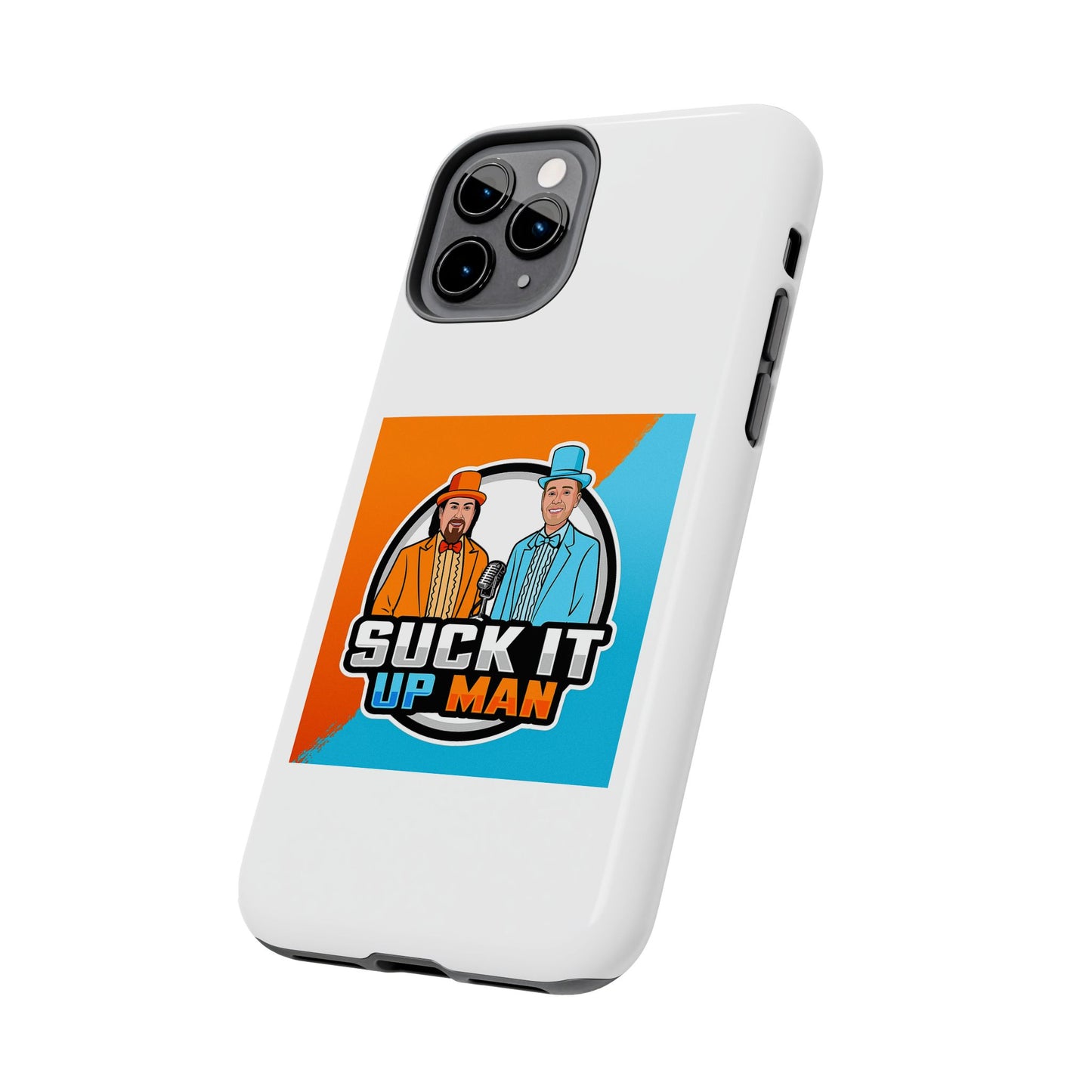 Colorful Tough Phone Case with 'Suck It Up Man' Design