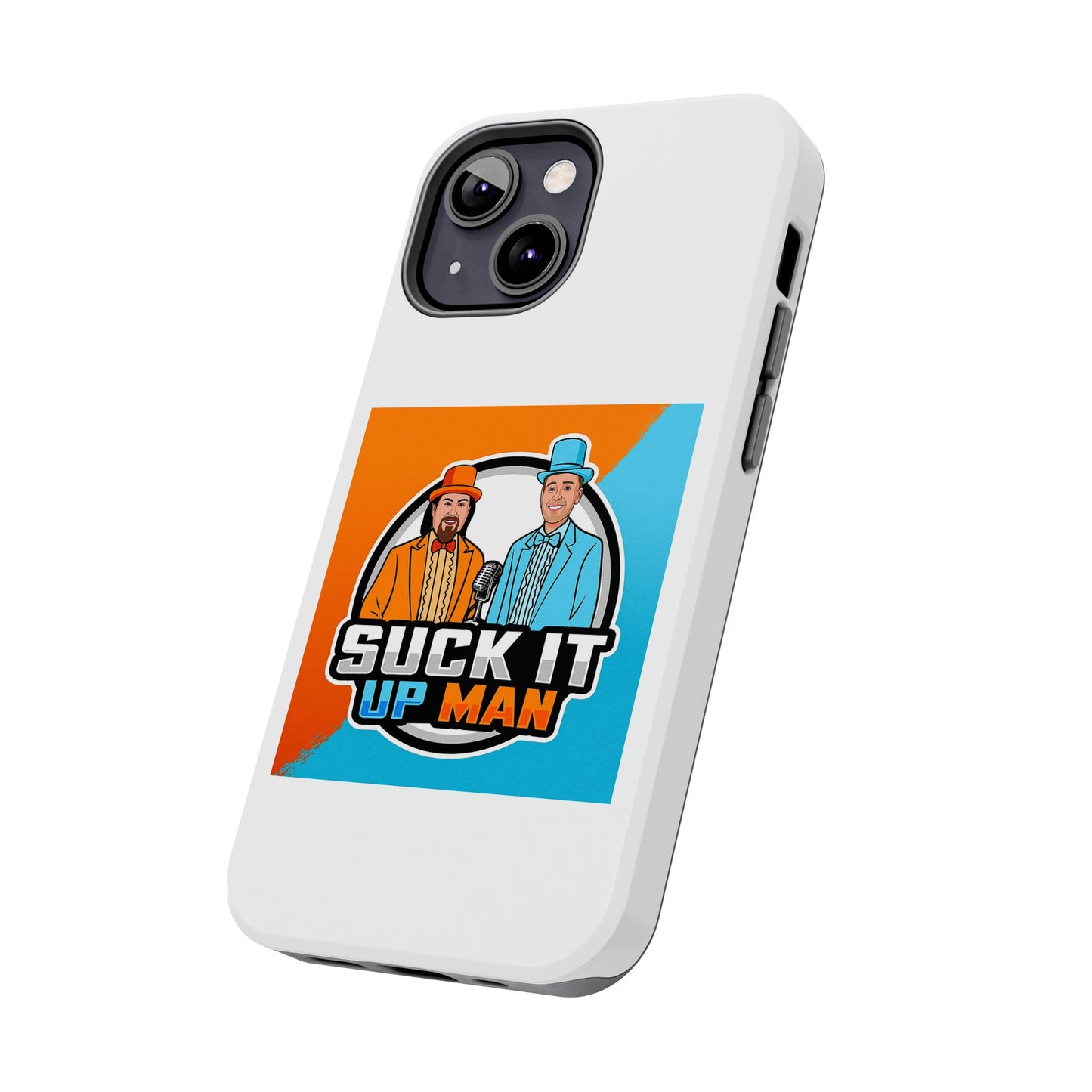 Colorful Tough Phone Case with 'Suck It Up Man' Design