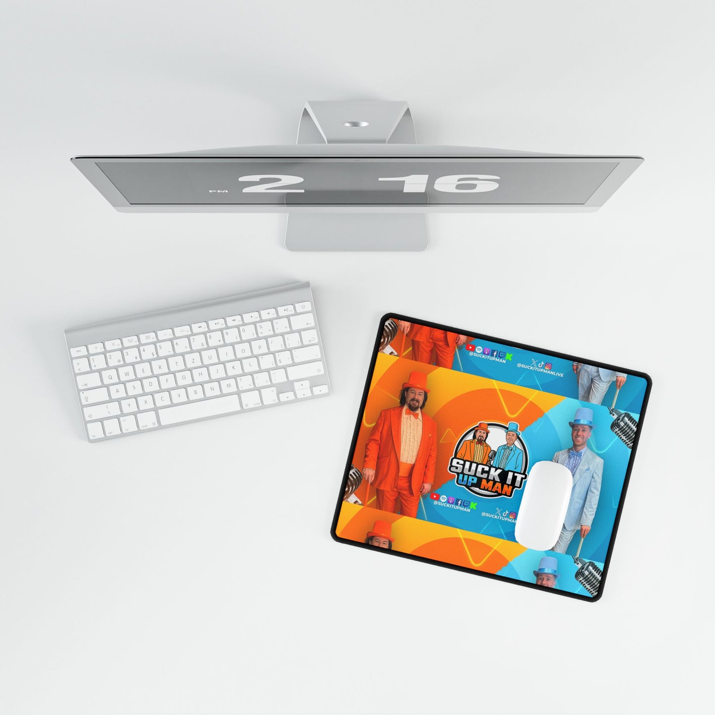 Suck It Up Man Desk Mat - Fun Office Accessory for Artists and Creatives