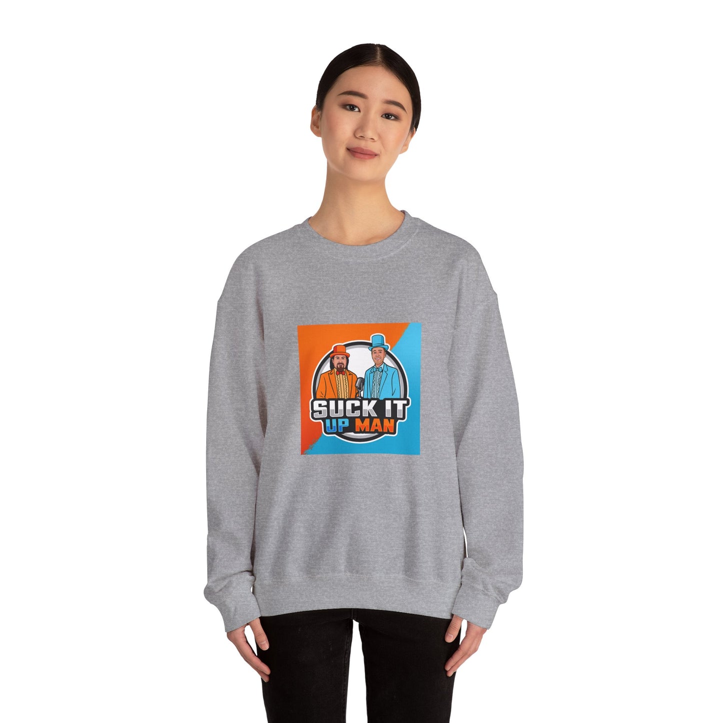 Suck It Up Man Crewneck Sweatshirt for Fun-Loving Friends