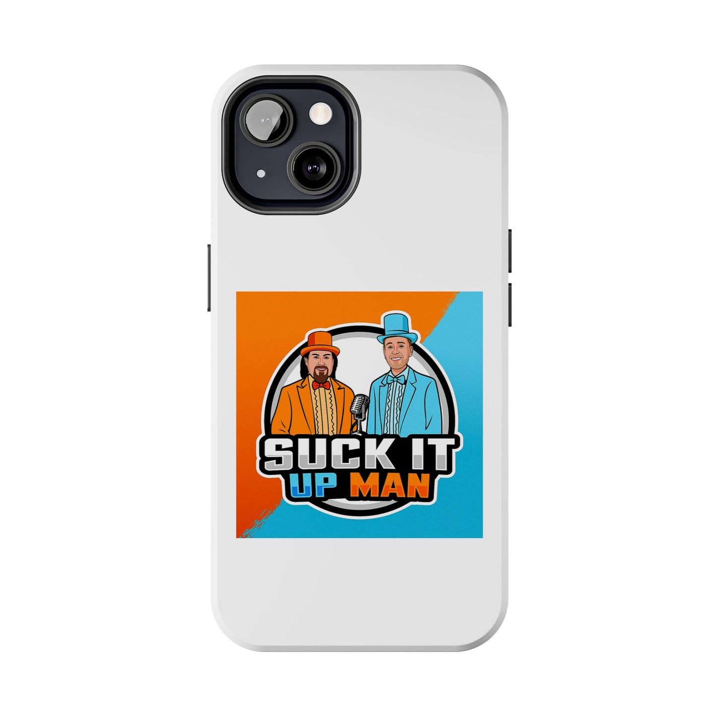 Colorful Tough Phone Case with 'Suck It Up Man' Design