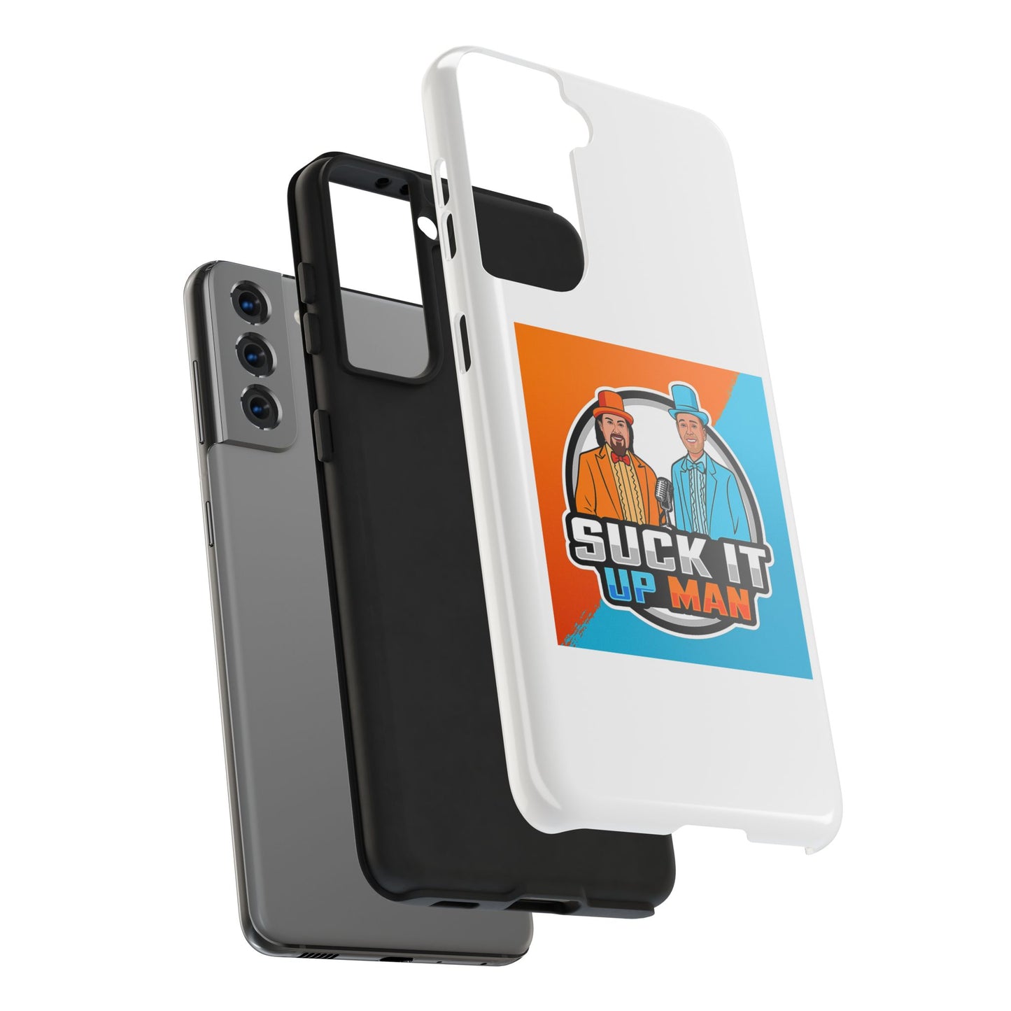Colorful Tough Phone Case with 'Suck It Up Man' Design