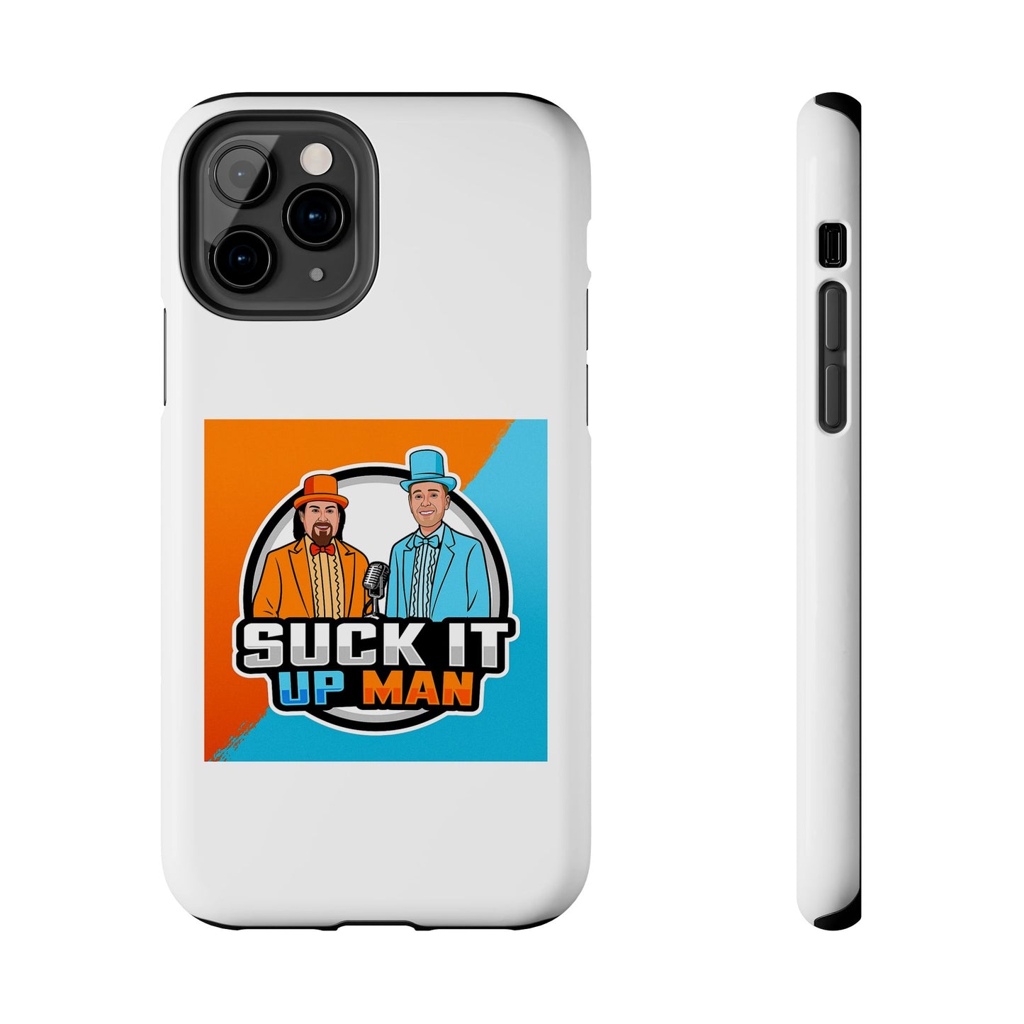Colorful Tough Phone Case with 'Suck It Up Man' Design