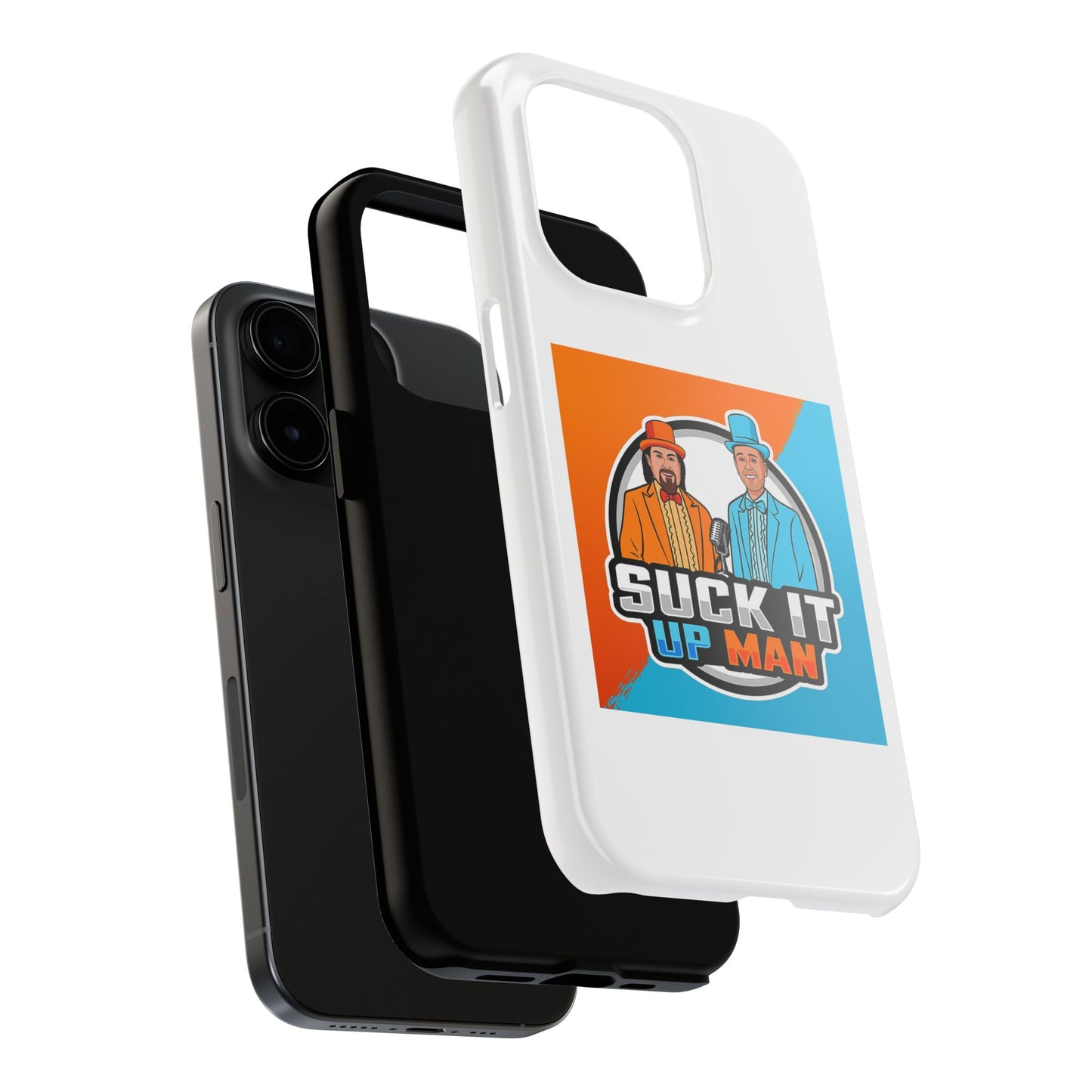 Colorful Tough Phone Case with 'Suck It Up Man' Design