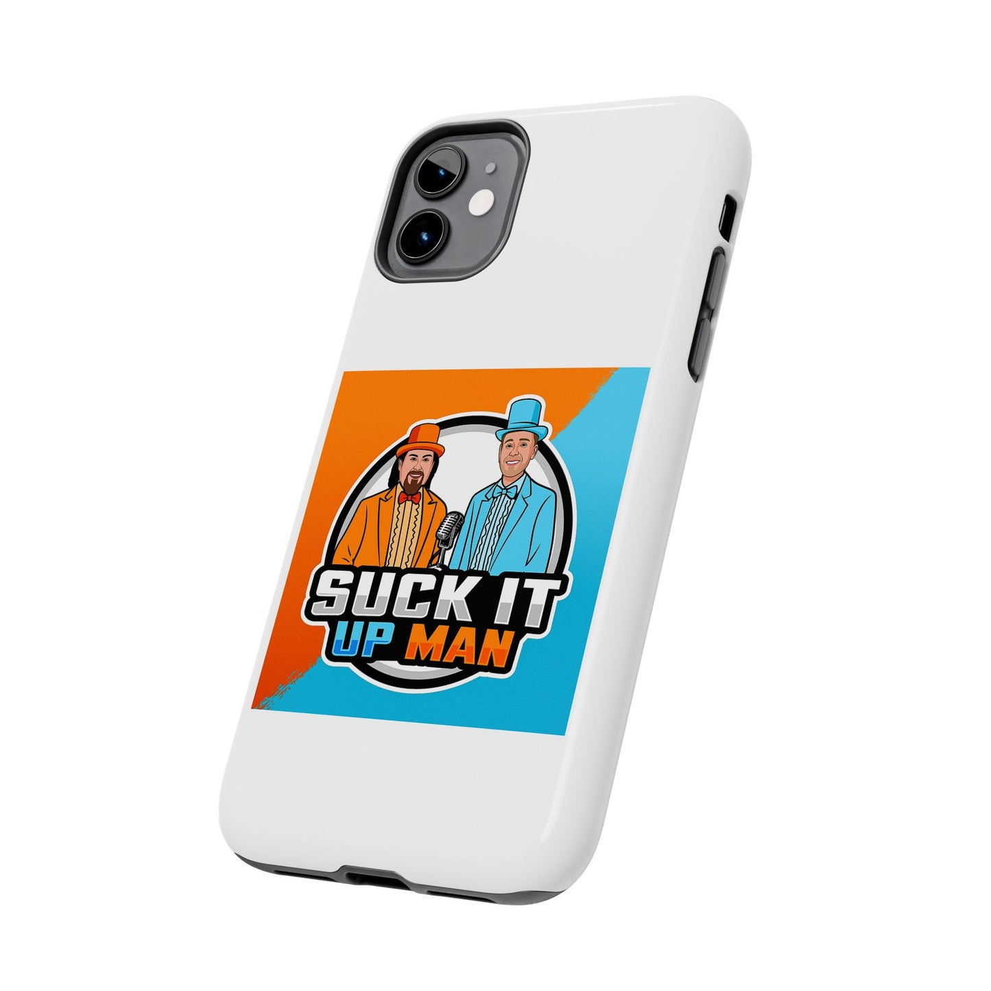 Colorful Tough Phone Case with 'Suck It Up Man' Design