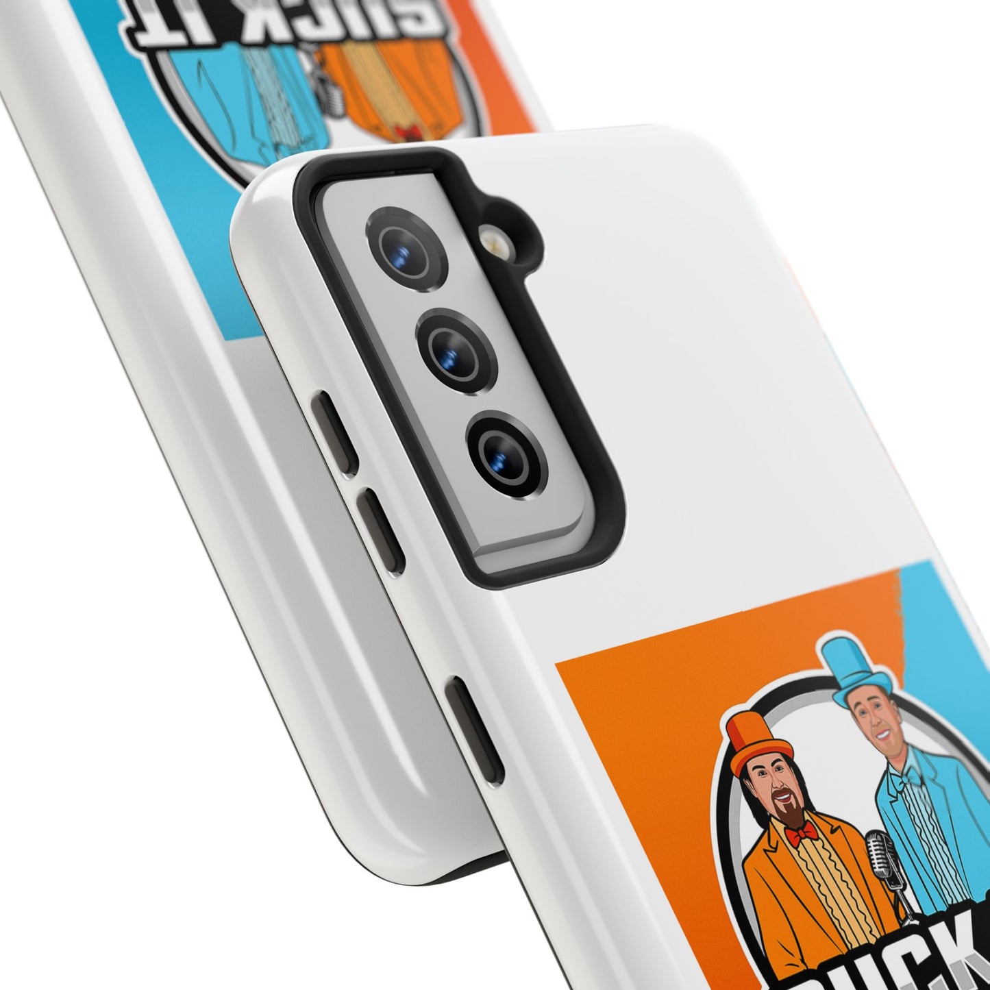 Colorful Tough Phone Case with 'Suck It Up Man' Design