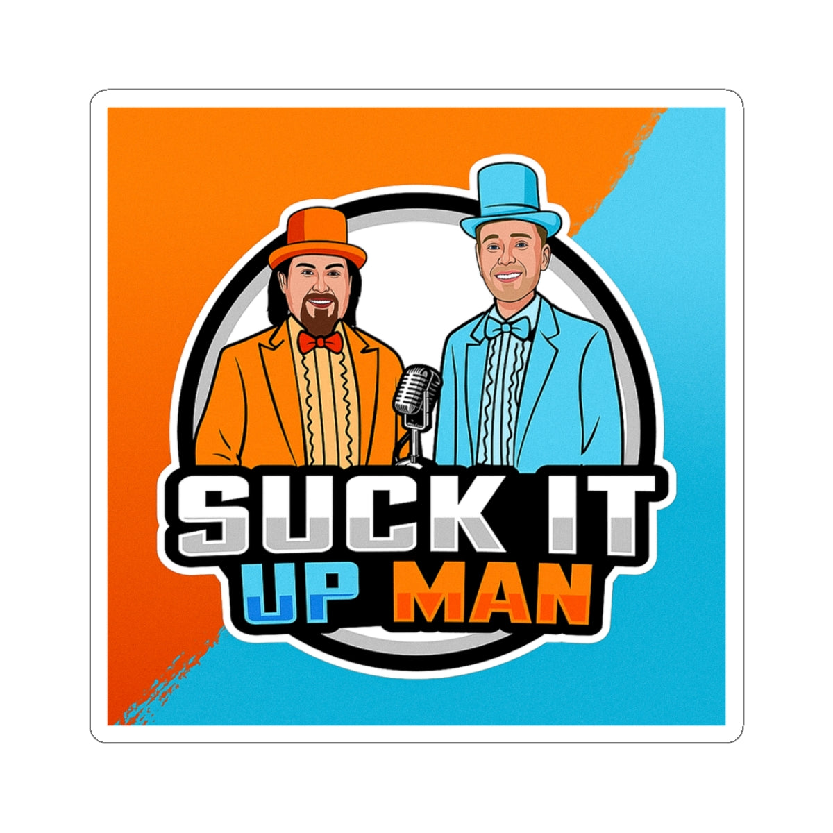 Humorous Suck It Up Man Stickers - Fun Vinyl Decals for Laptops & Water Bottles