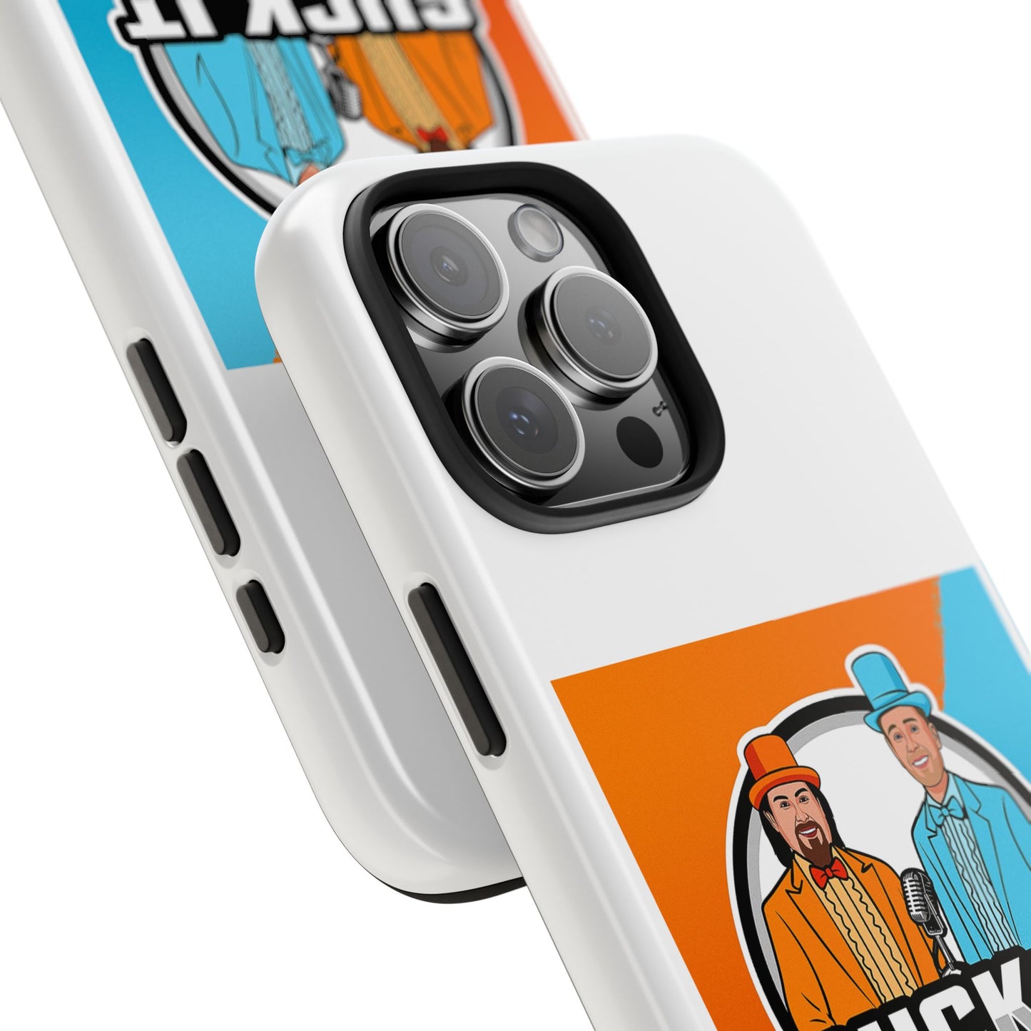 Colorful Tough Phone Case with 'Suck It Up Man' Design