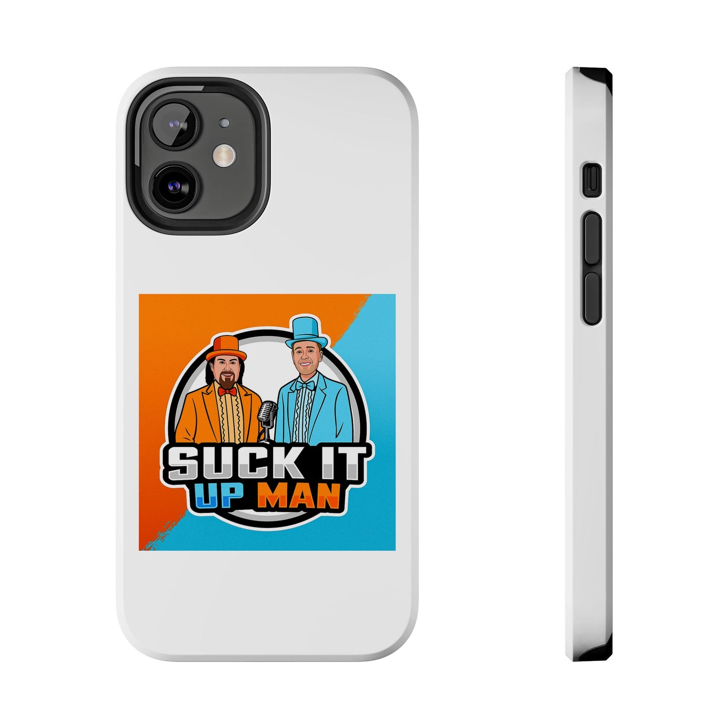Colorful Tough Phone Case with 'Suck It Up Man' Design