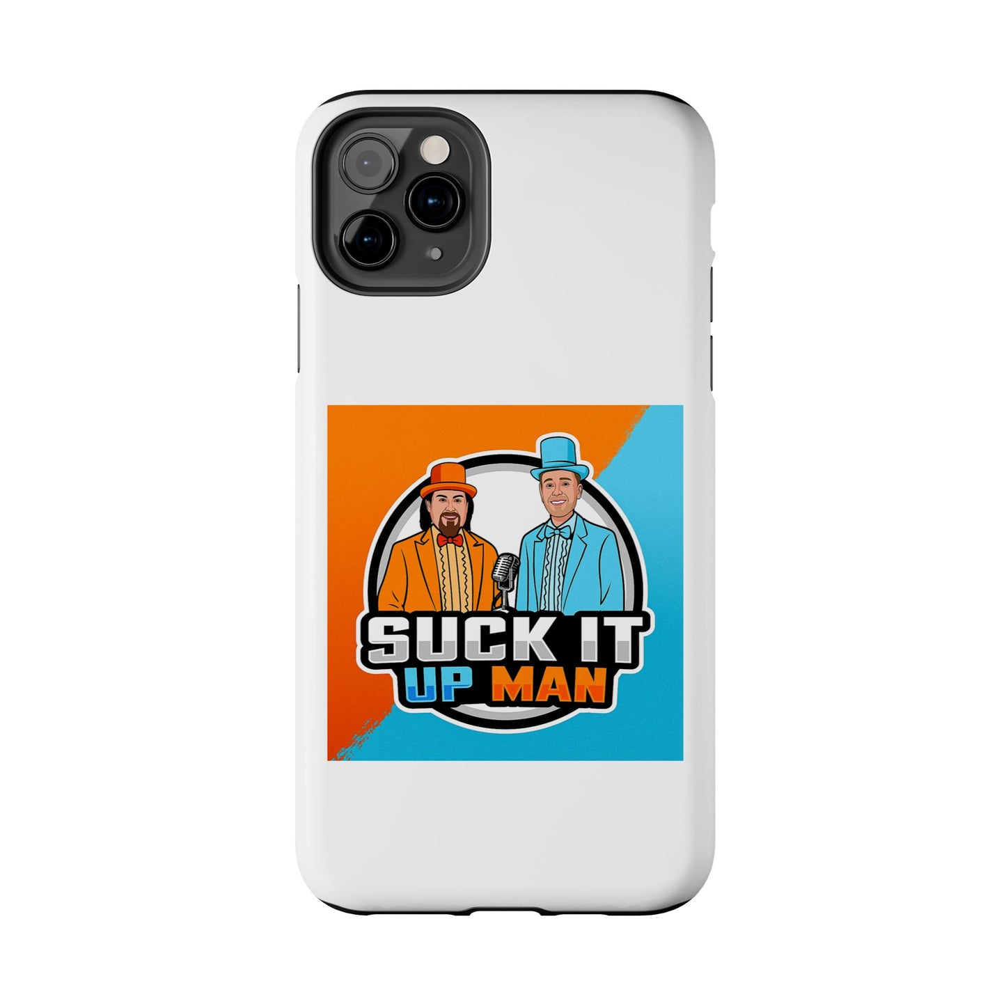 Colorful Tough Phone Case with 'Suck It Up Man' Design