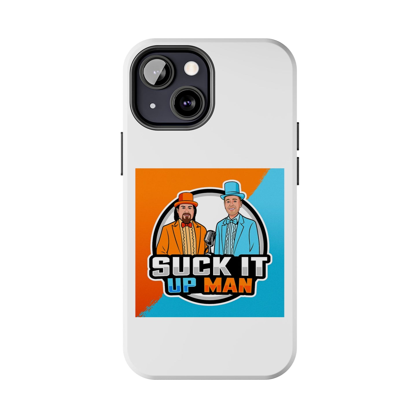 Colorful Tough Phone Case with 'Suck It Up Man' Design