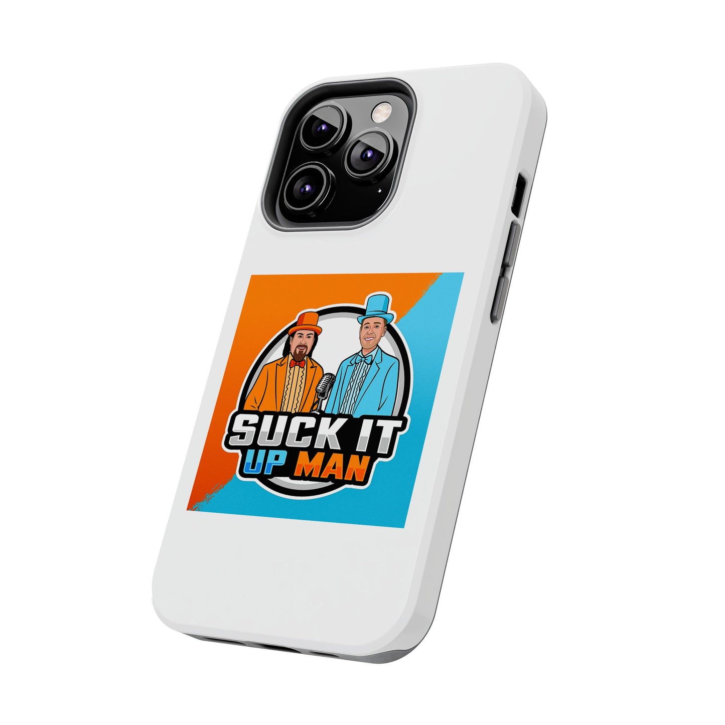 Colorful Tough Phone Case with 'Suck It Up Man' Design