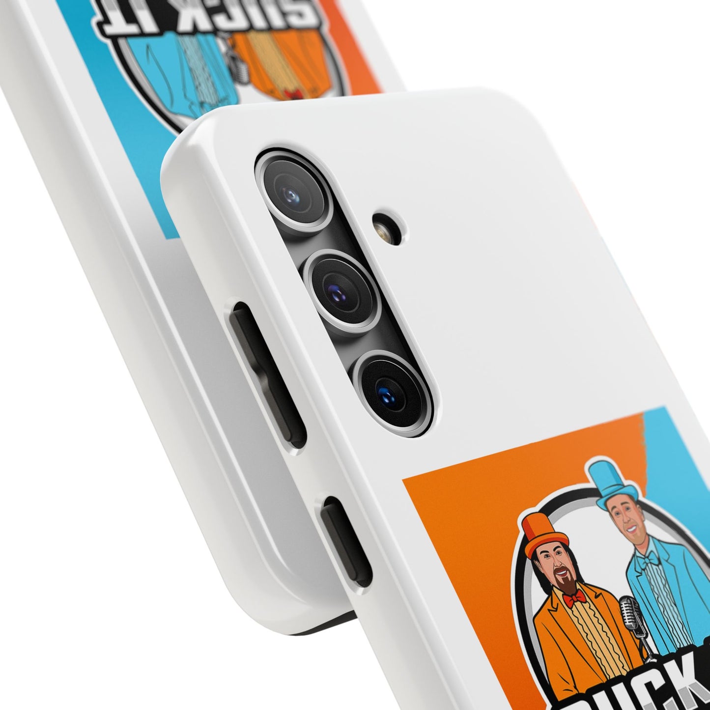 Colorful Tough Phone Case with 'Suck It Up Man' Design