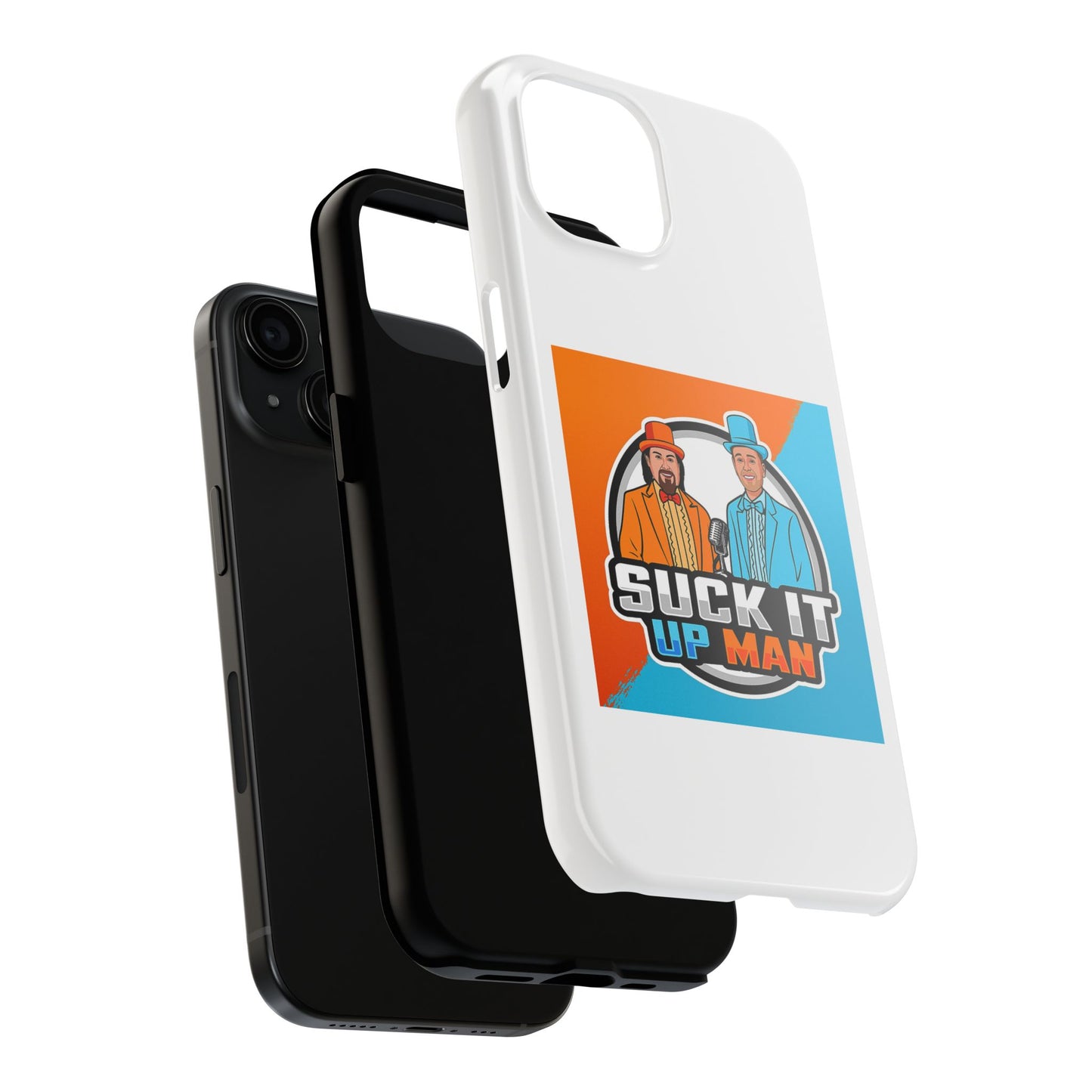 Colorful Tough Phone Case with 'Suck It Up Man' Design