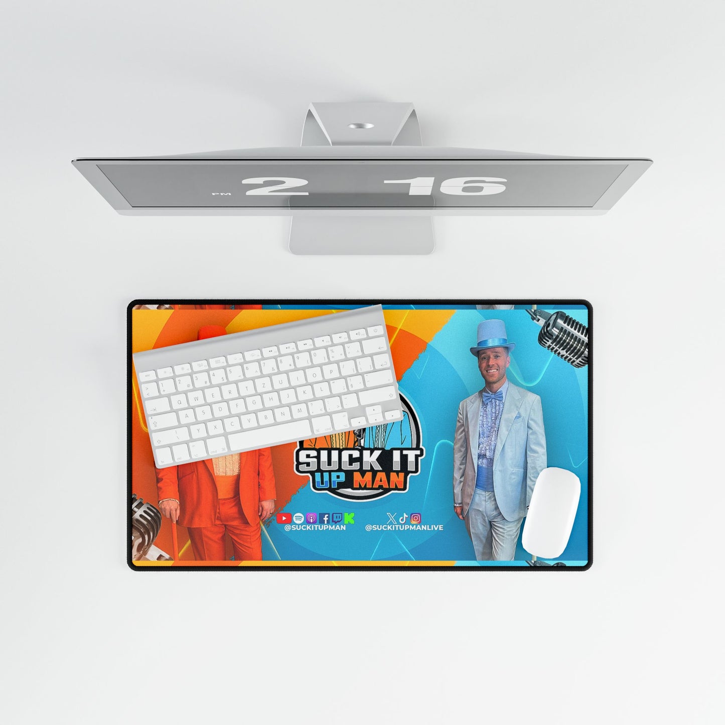 Suck It Up Man Desk Mat - Fun Office Accessory for Artists and Creatives