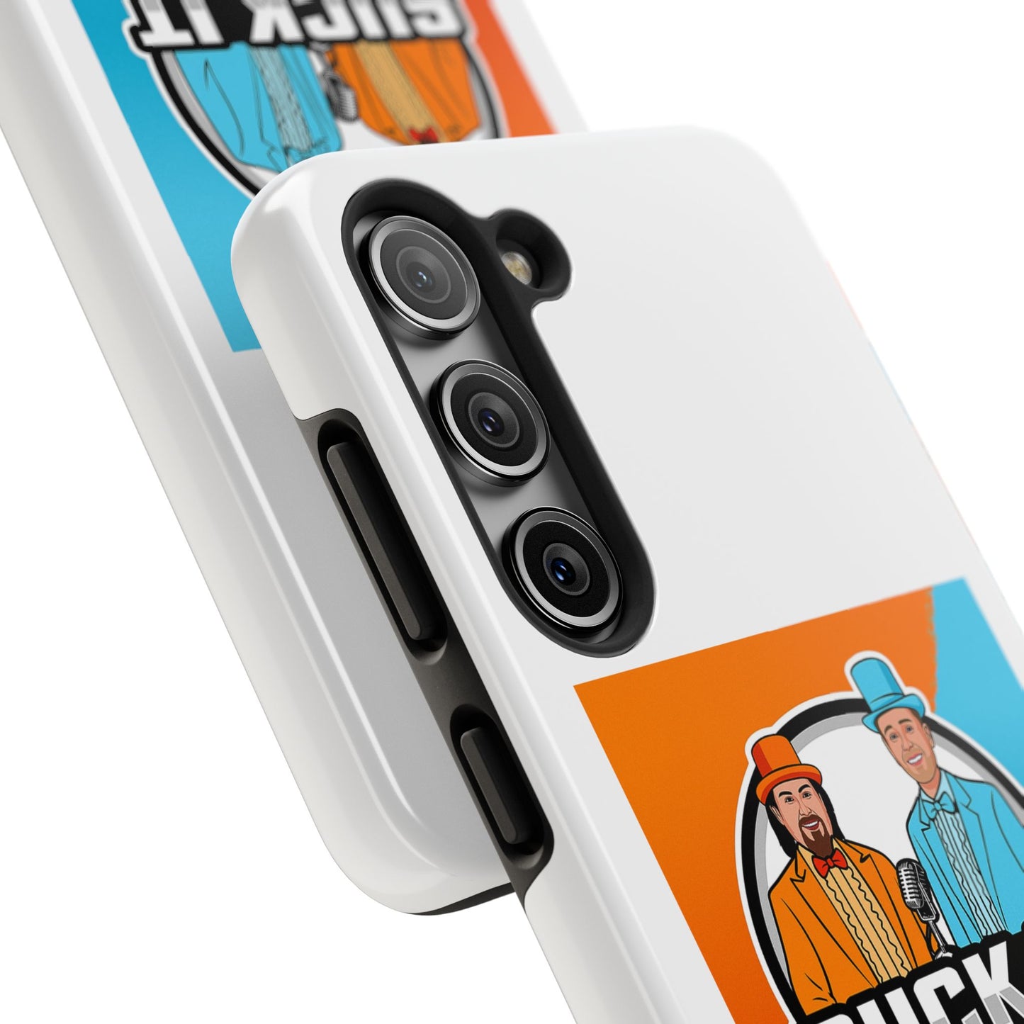Colorful Tough Phone Case with 'Suck It Up Man' Design