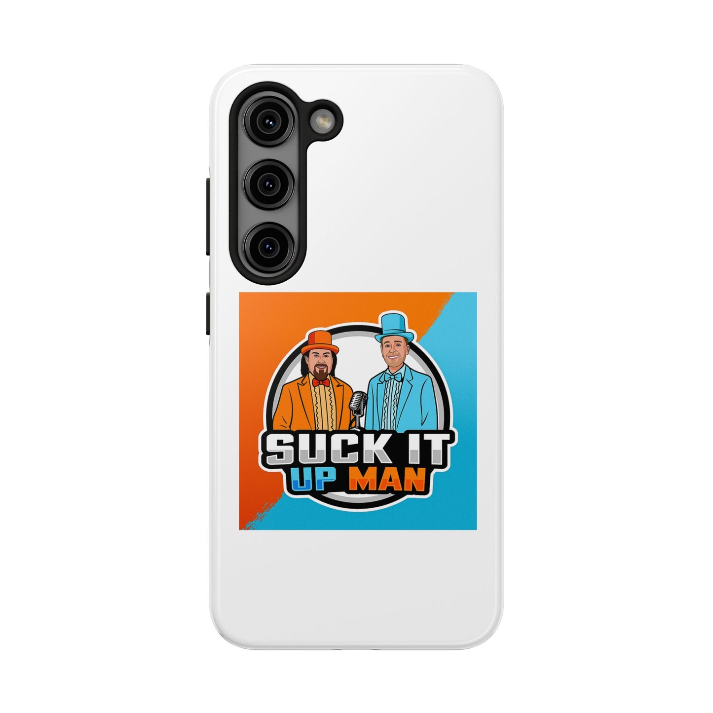 Colorful Tough Phone Case with 'Suck It Up Man' Design