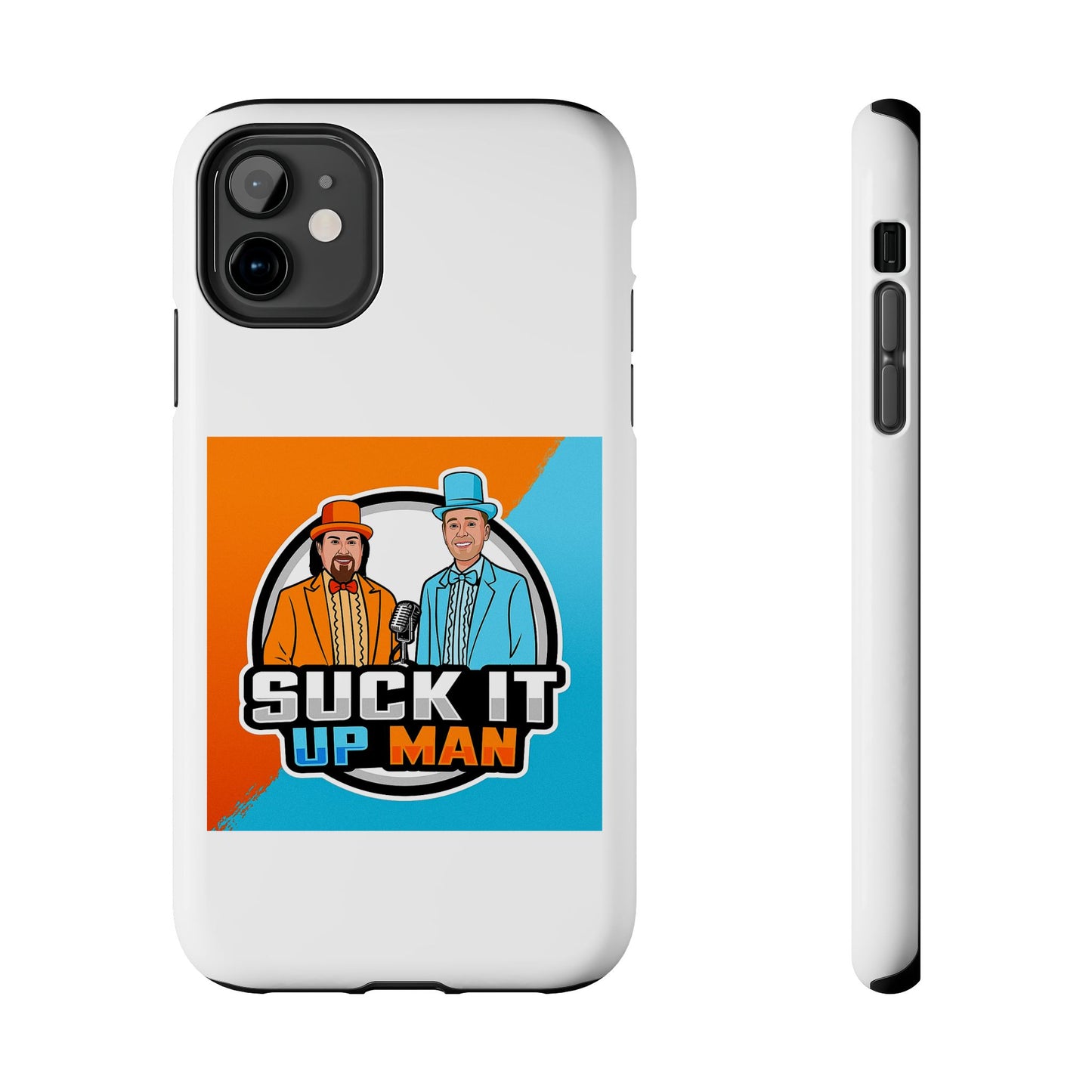 Colorful Tough Phone Case with 'Suck It Up Man' Design