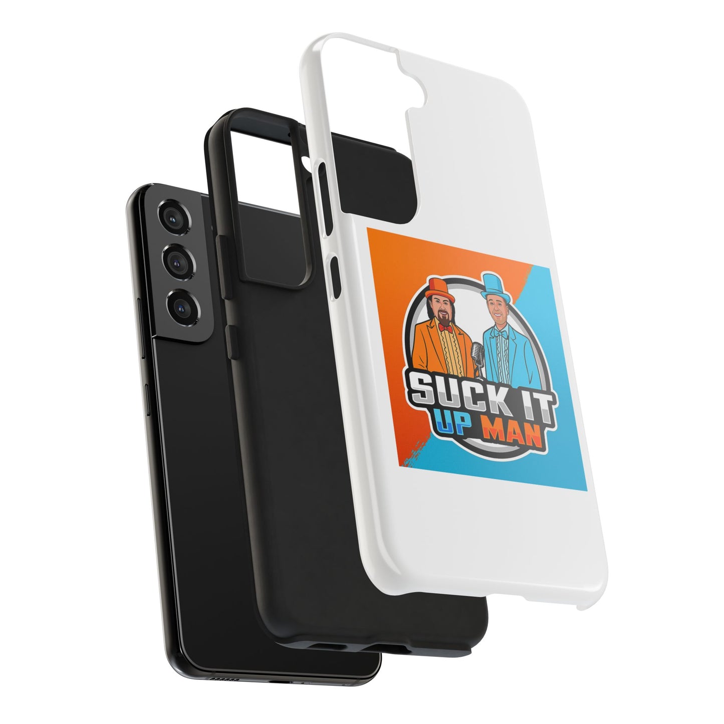 Colorful Tough Phone Case with 'Suck It Up Man' Design