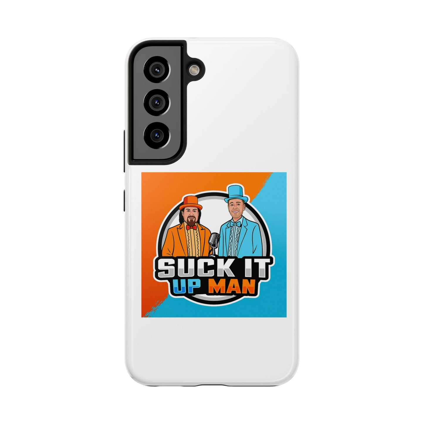Colorful Tough Phone Case with 'Suck It Up Man' Design